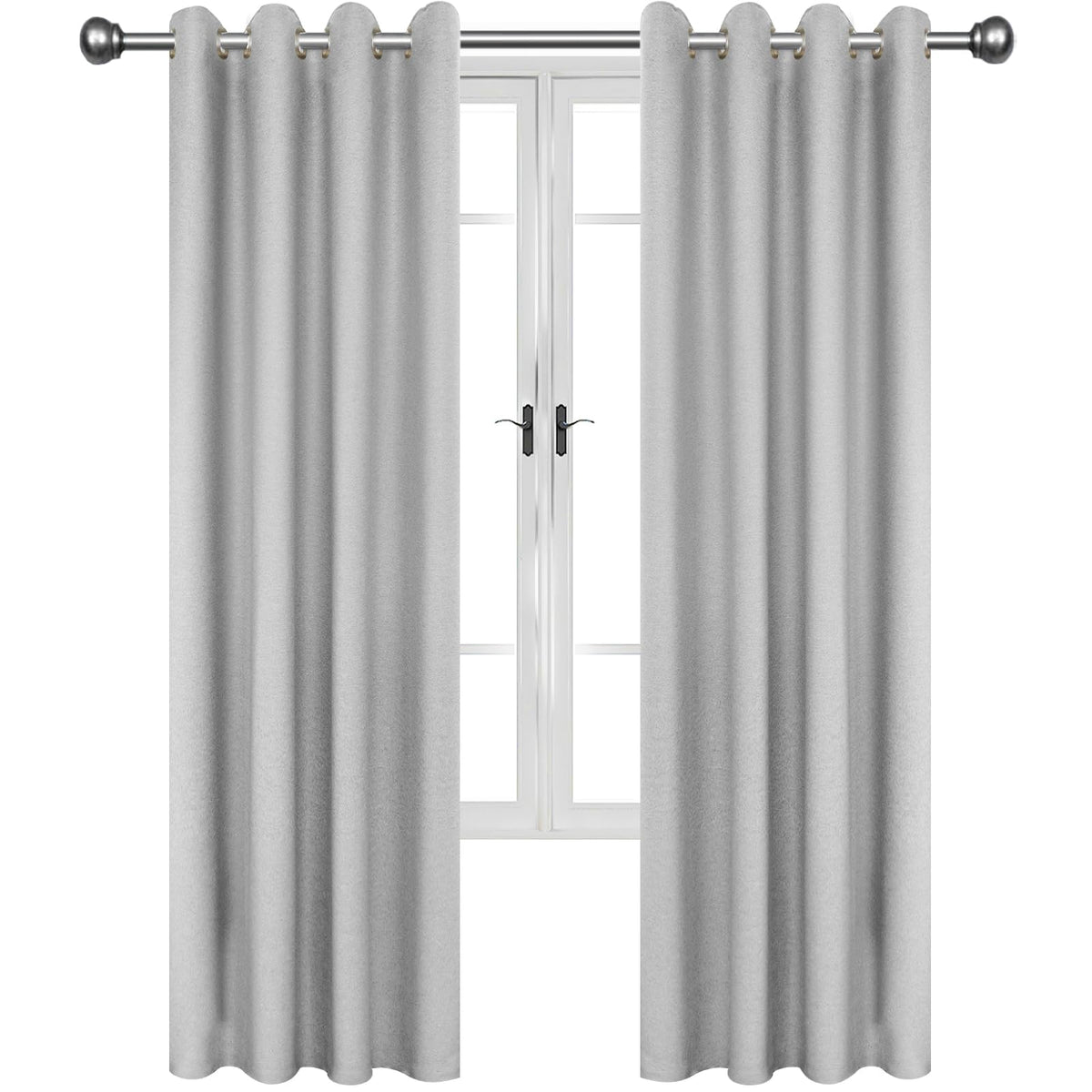 JIVINER 2 Panel Set Linen Blackout Curtains for Bedroom Living Room Darkening Curtains Grommet Thermal Insulated 84 inch Window Drapes Panels (Light Gray, W52 X L84,2 Panels)
