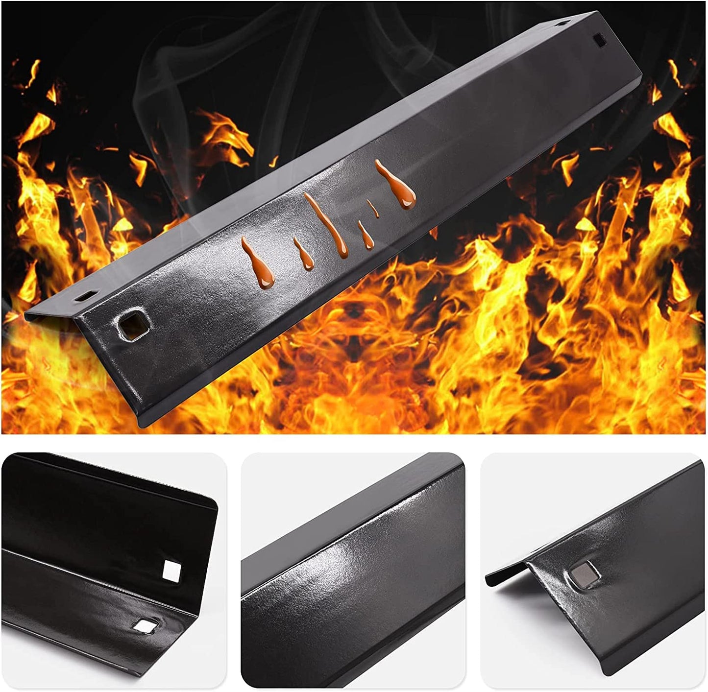 Criditpid Grill Parts for Chargriller 5050, 5650, 3001, 3030, 5072, 3008, 4000, 5252, 3072 Grill Models, Porcelain Steel Heat Plate, Burner Tube, Hanger Bracket, Electronic Igniter.
