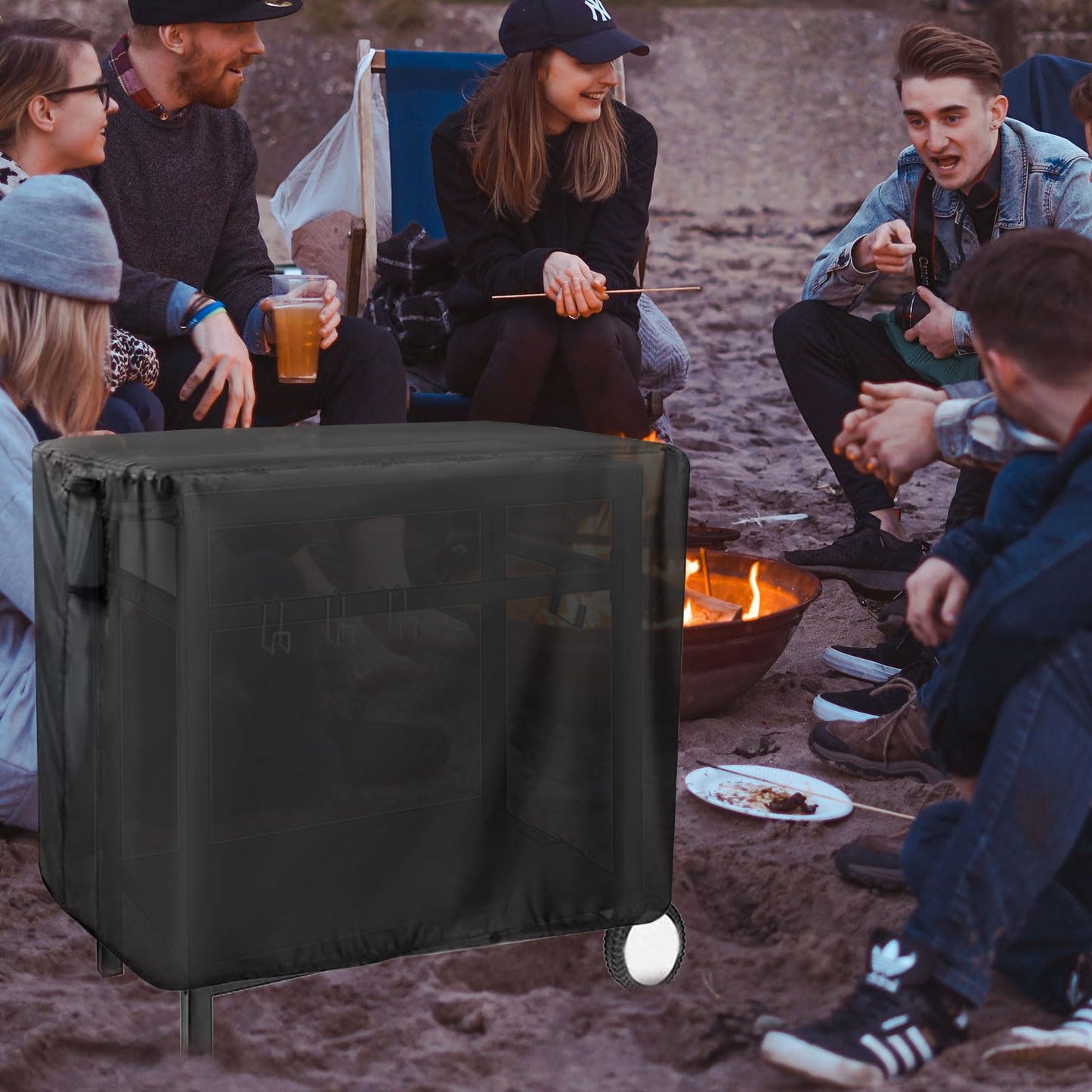 Ancadar Prep Table Cover for Keter Unity Portable Table, Outdoor BBQ Cart Cover Buffet Grill Table Cover Bar Tool Cart Cover Cooler Covers Waterproof (40inch)