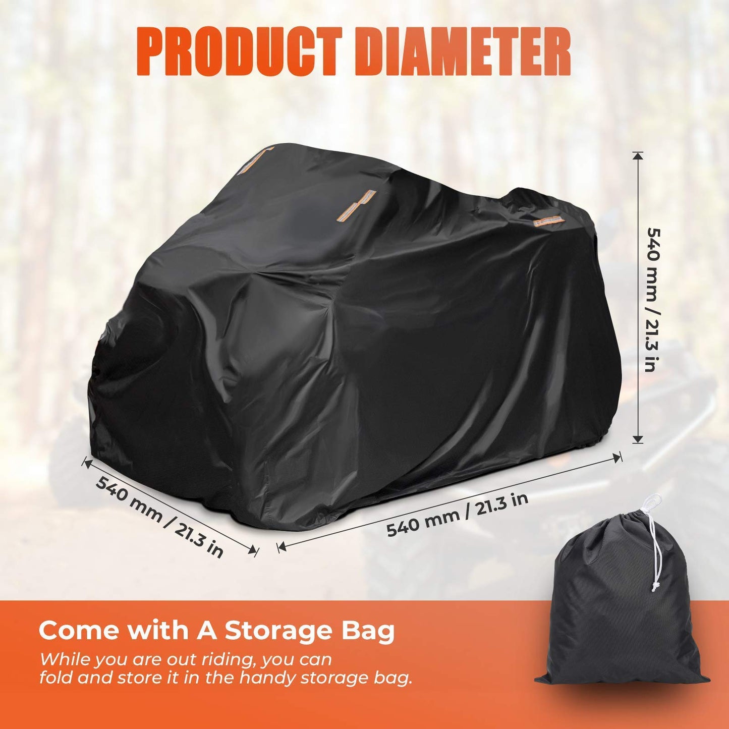 KEMIMOTO ATV Cover, Upgraded 300D Heavy Duty 4 Wheeler Cover Waterproof Windproof Compatible with Polaris Sportsman Fourtrax Grizzly Can am Kawasaki Suzuki 90'' x 43'' x 46''