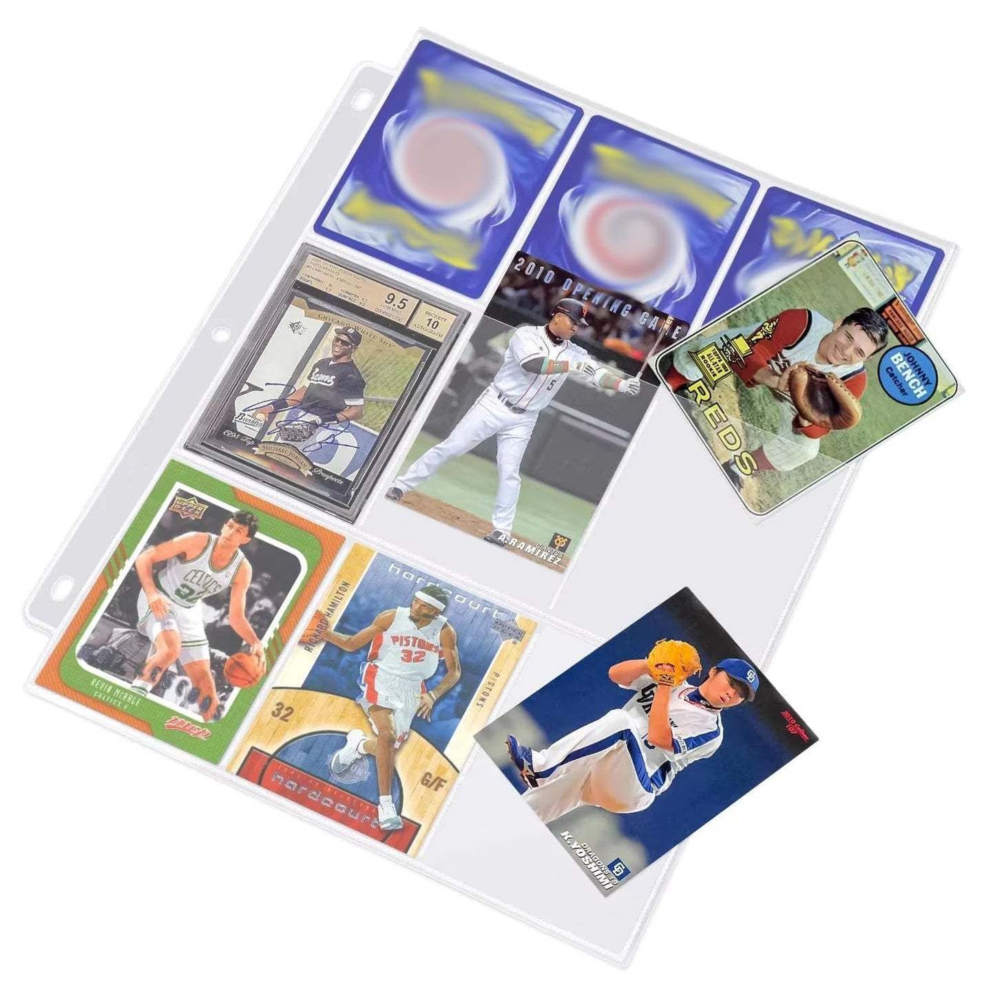 Hockey Card Binder 9 Pocket - Holds 900 Cards with 50 Removable Double-Sided Sleeves, Zipper Closure, Trading Card Binder - Ideal Gift for Boys & Girls (9-Pocket Large)