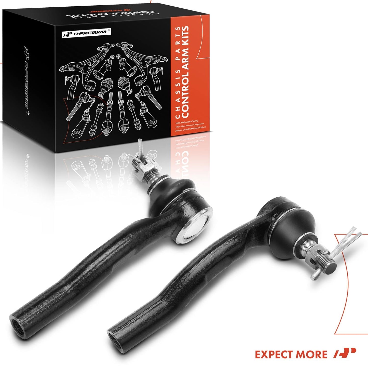 A-Premium 2 x Front Outer Tie Rod Ends, Compatible with Honda CR-V CRV 2012 2013 2014 2015 2016