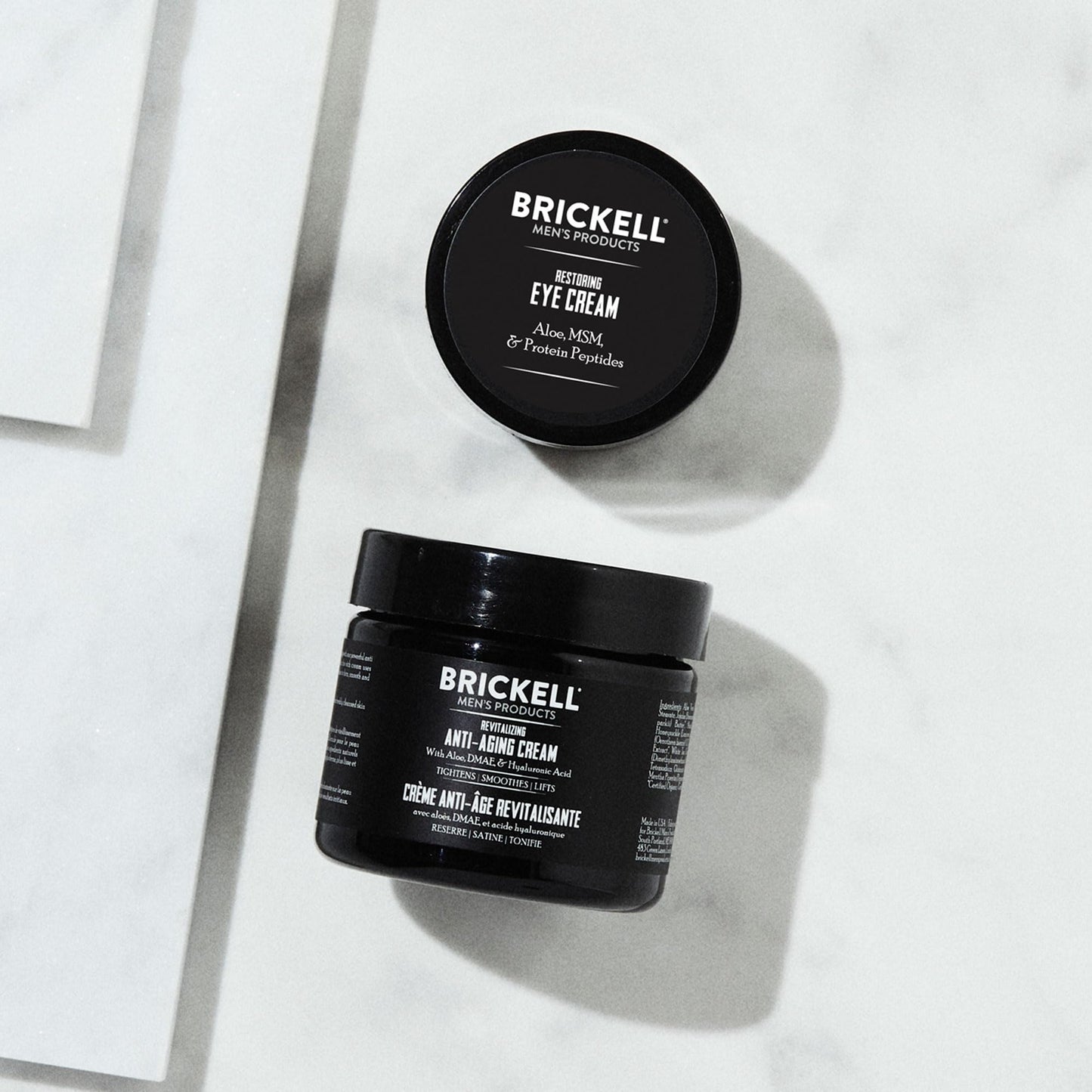 Brickell Men's Ultimate Anti-Aging Routine, Anti-Wrinkle Night Face Cream and Eye Cream to Minimize Puffiness, Wrinkles, Dark Circles, Under Eye Bags, Natural and Organic (Unscented)