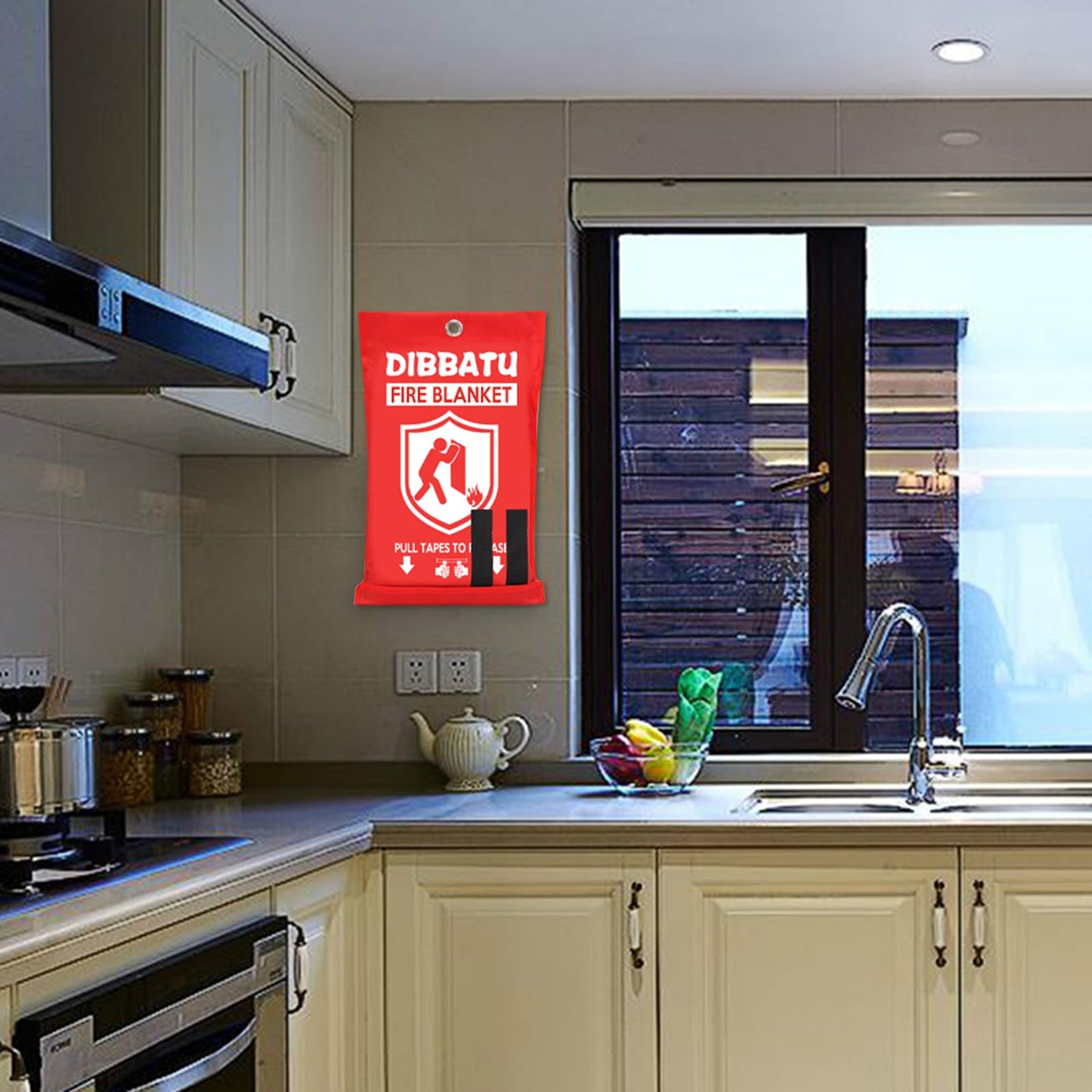 DIBBATU Emergency Fire Blanket for Home, Fire Blankets for Home and Kitchen, Emergency Fire Retardant Blankets for House, Fireproof Blanket for Kitchen, Fireplace, Grill, BBQ