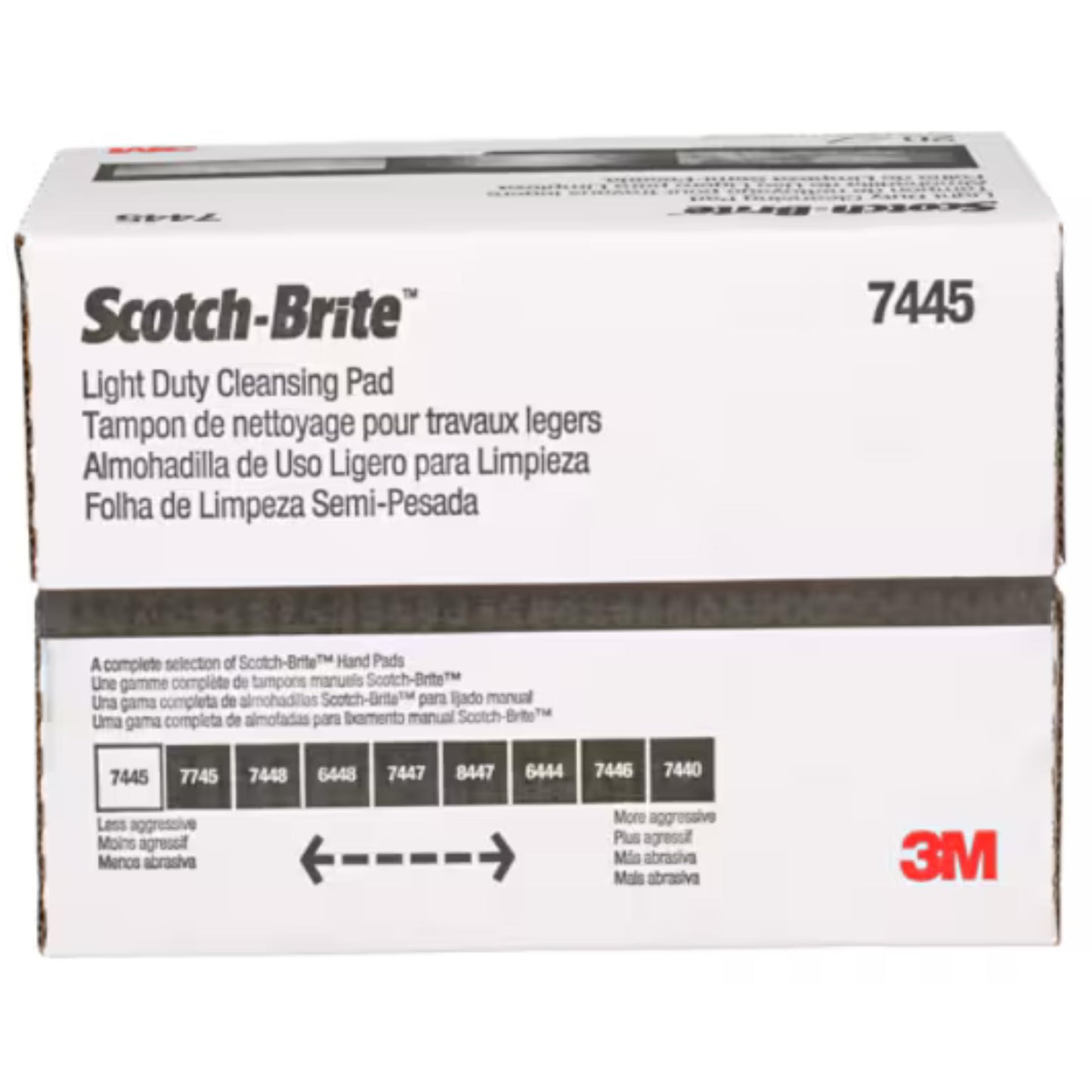 3M SCOTCH BRITE PADS 20/BX WHITE - 9 x 7 inches, Nylon, Fine Grit, Aluminum Backing, Foam, Compatible with Metal, Stone, Plastic, Wood