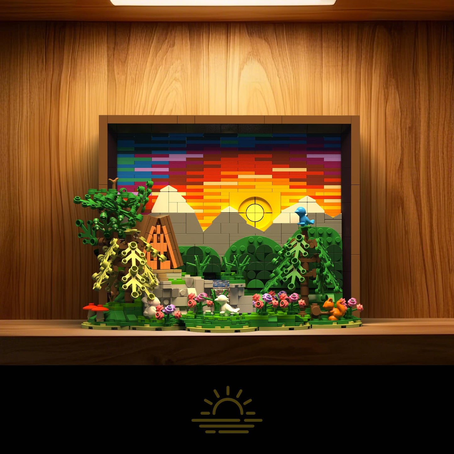 Givenni Ideas Sunset Wooden House Building Sets - 3D Puzzle Building Set for Adults, Ages 16+ - Beautifully Detailed Home Art Decor - Unique Gift Idea for Art Fans (1101PCS)