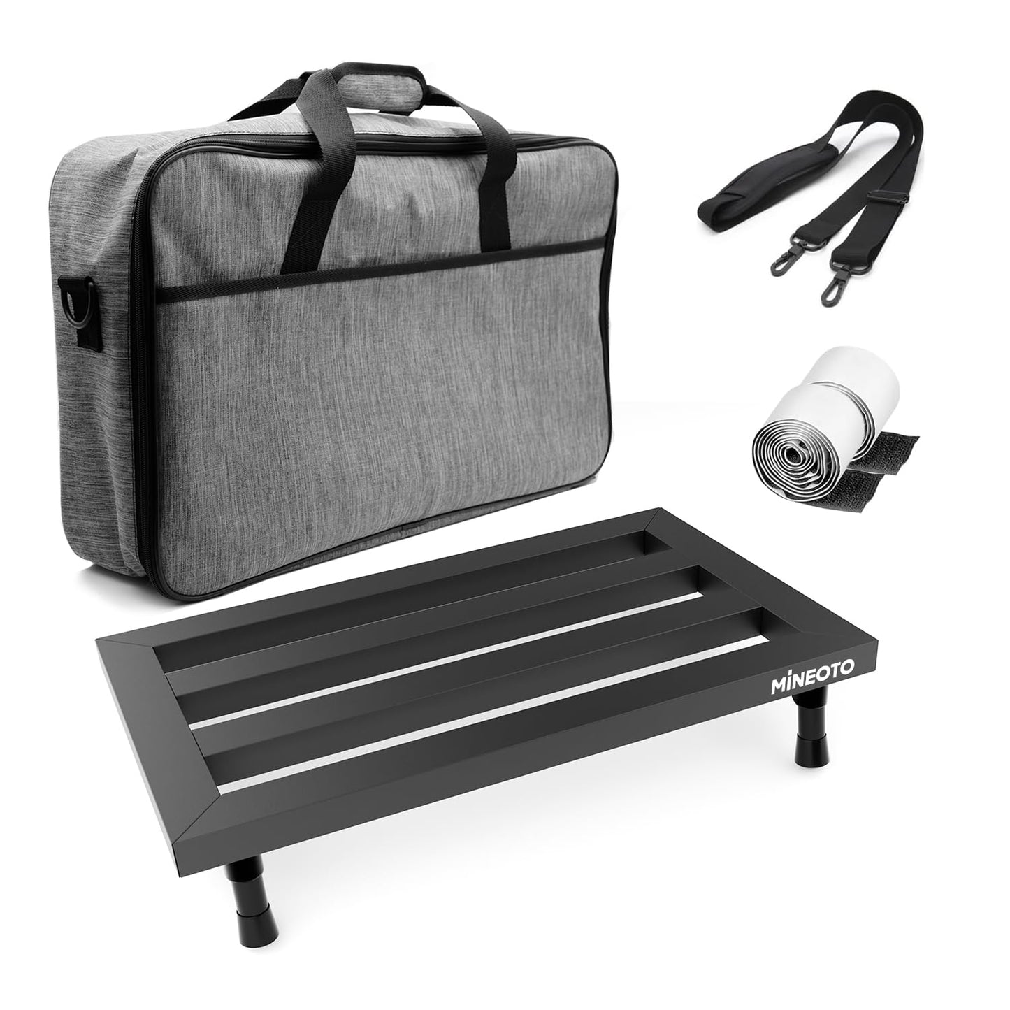 14'' x 5.5'' Aluminum Alloy Guitar Pedal Board 0.8lb Super Light Mini Effect Pedalboard with Carry Bag (l(19.9"x12"))