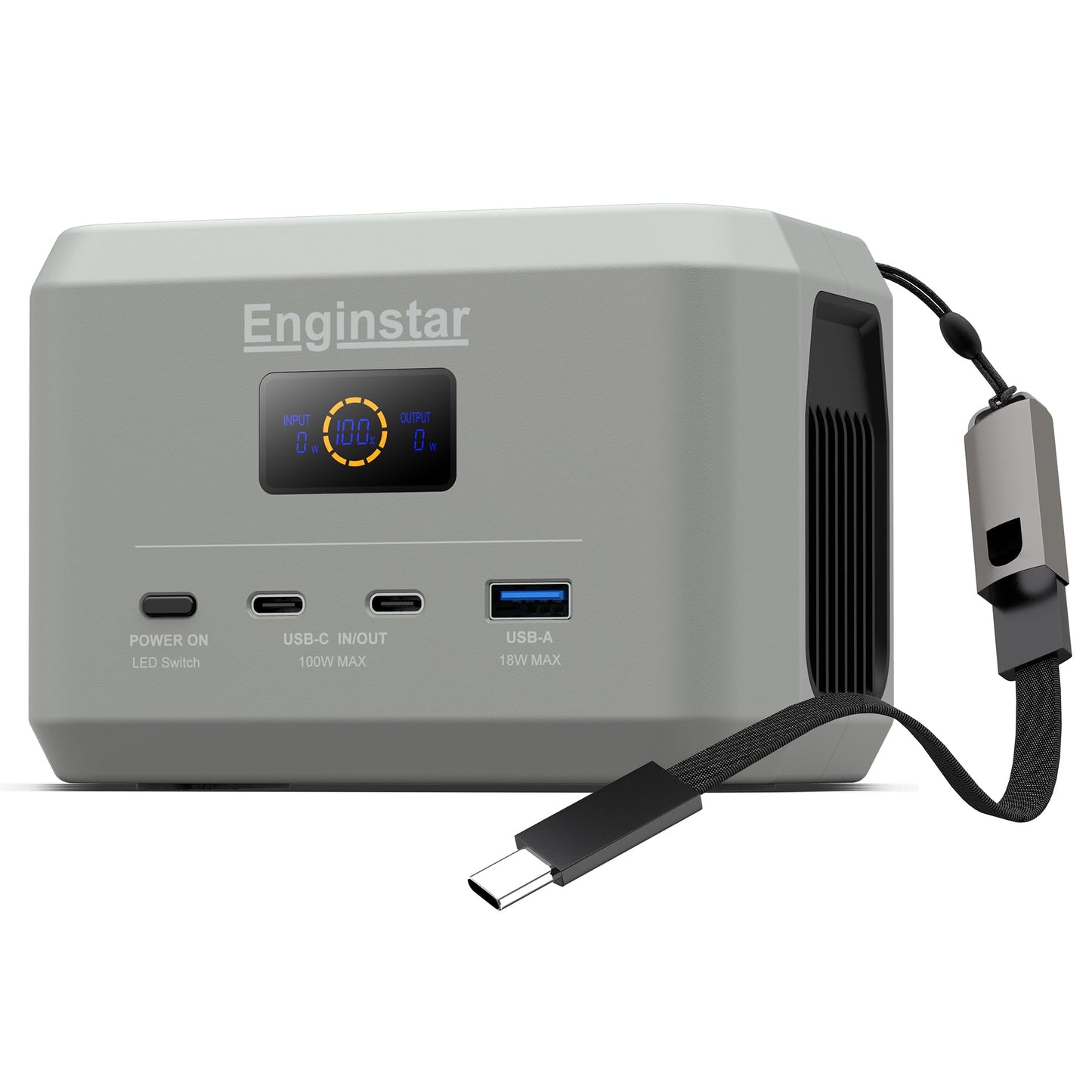 Enginstar Portable Power Station,Outdoor 99Wh LiFePO4 Battery,Solar Generator 100W Two-Way Fast Charging,Power bank for Camping, Traveling, Party and Emergencies