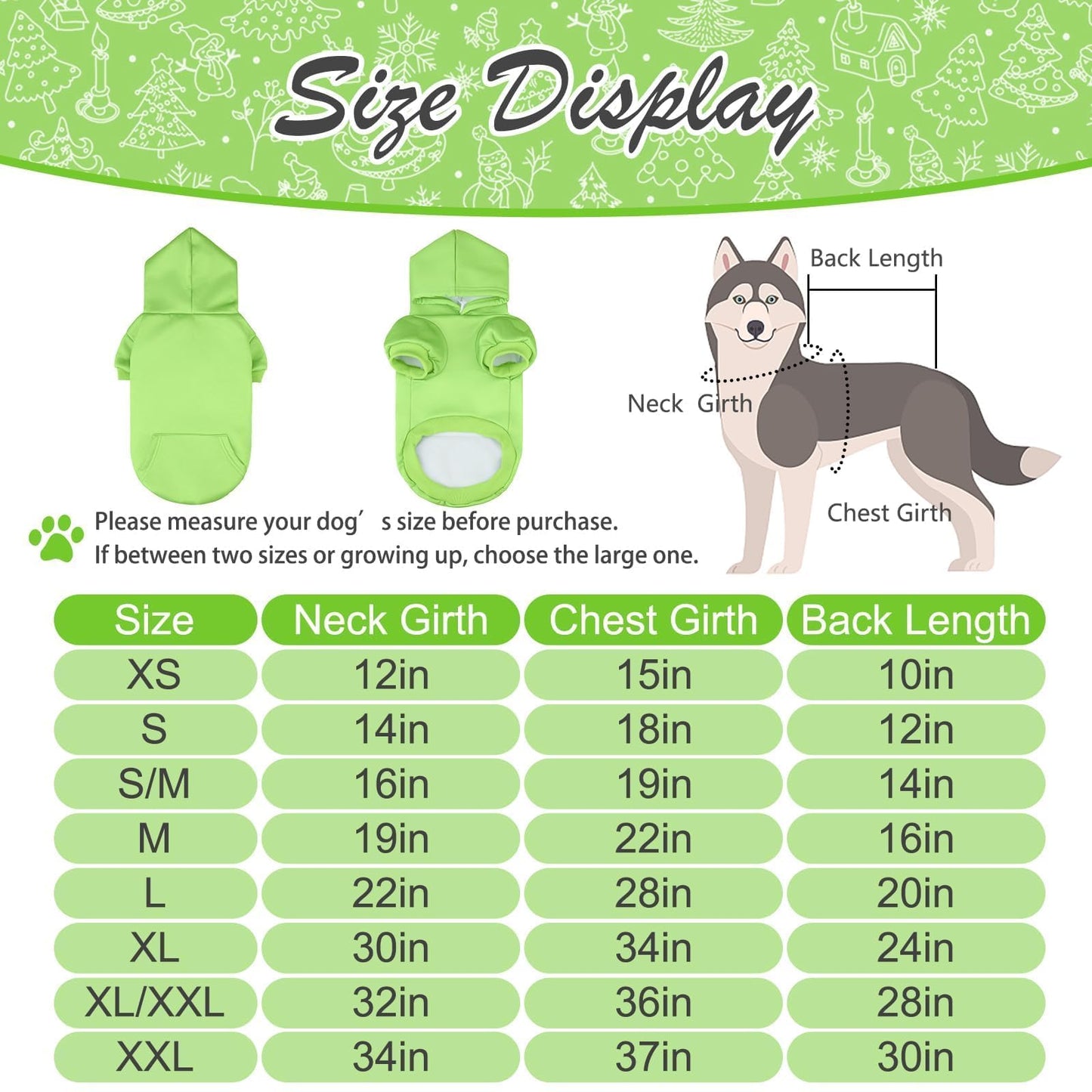 KOOLTAIL Basic Dog Hoodie - Soft & Warm Dog Hoodie Sweater with Leash Hole and Pocket, Dog Winter Coat, Cold Weather Clothes Sweatshirt for Small Medium Large Dogs Puppy Cat Boys Girls Green XL
