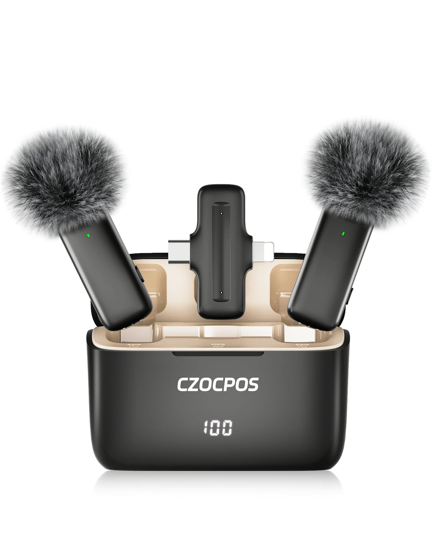 Wireless Lavalier Microphone for iPhone iPad Android with Charging Case,Lapel Mic with Noise Reduction,36H Battery Life, 135ft Range,Mini Microphone for Video Recording,Live Streaming,YouTube,Vlog
