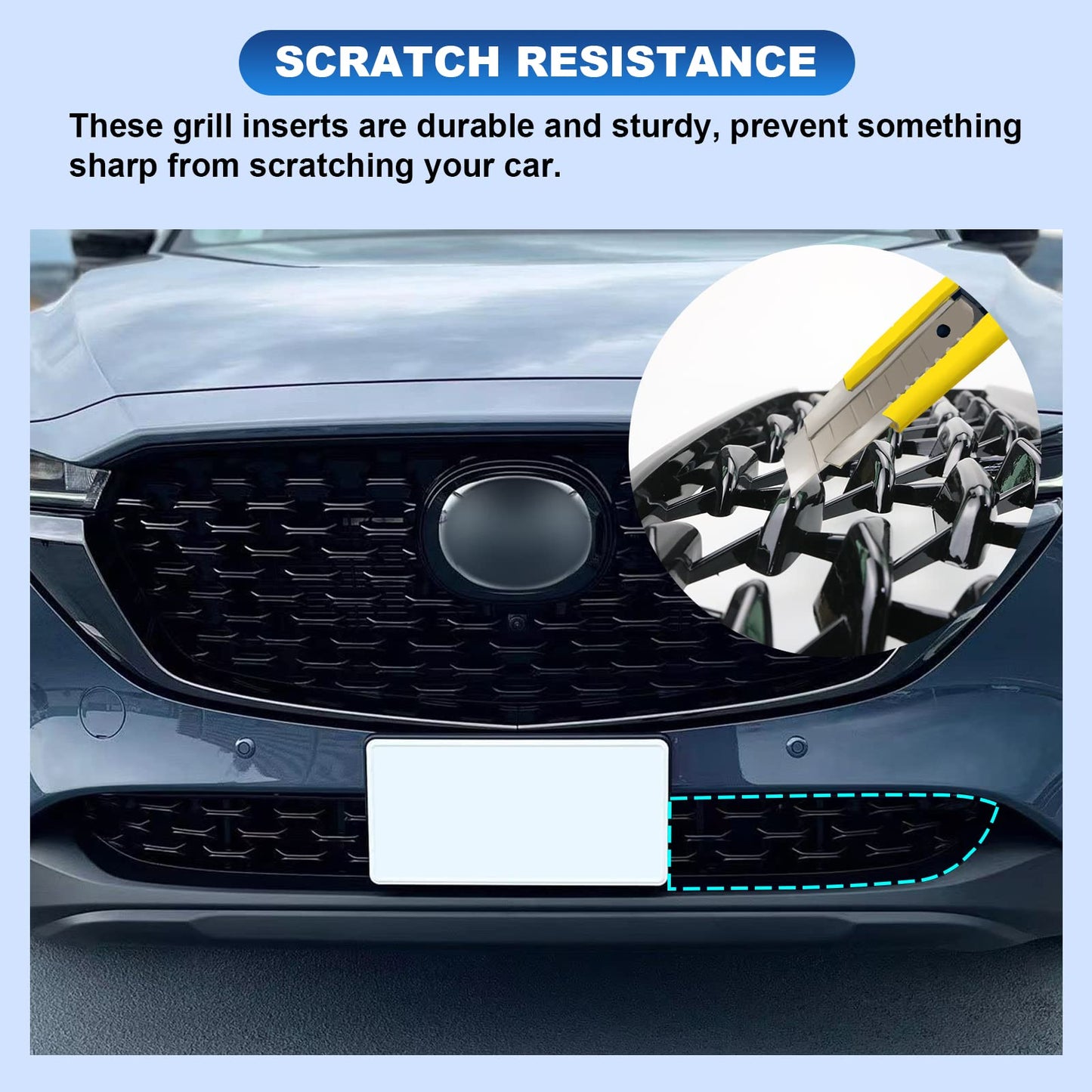 CDEFG 2026 2025 CX-5 Front Grill Mesh Inserts Trims Grille Guard Compatible With 2022-2025 2026 Mazda CX-5 Car Exterior Accessories ABS Material (2PCS)