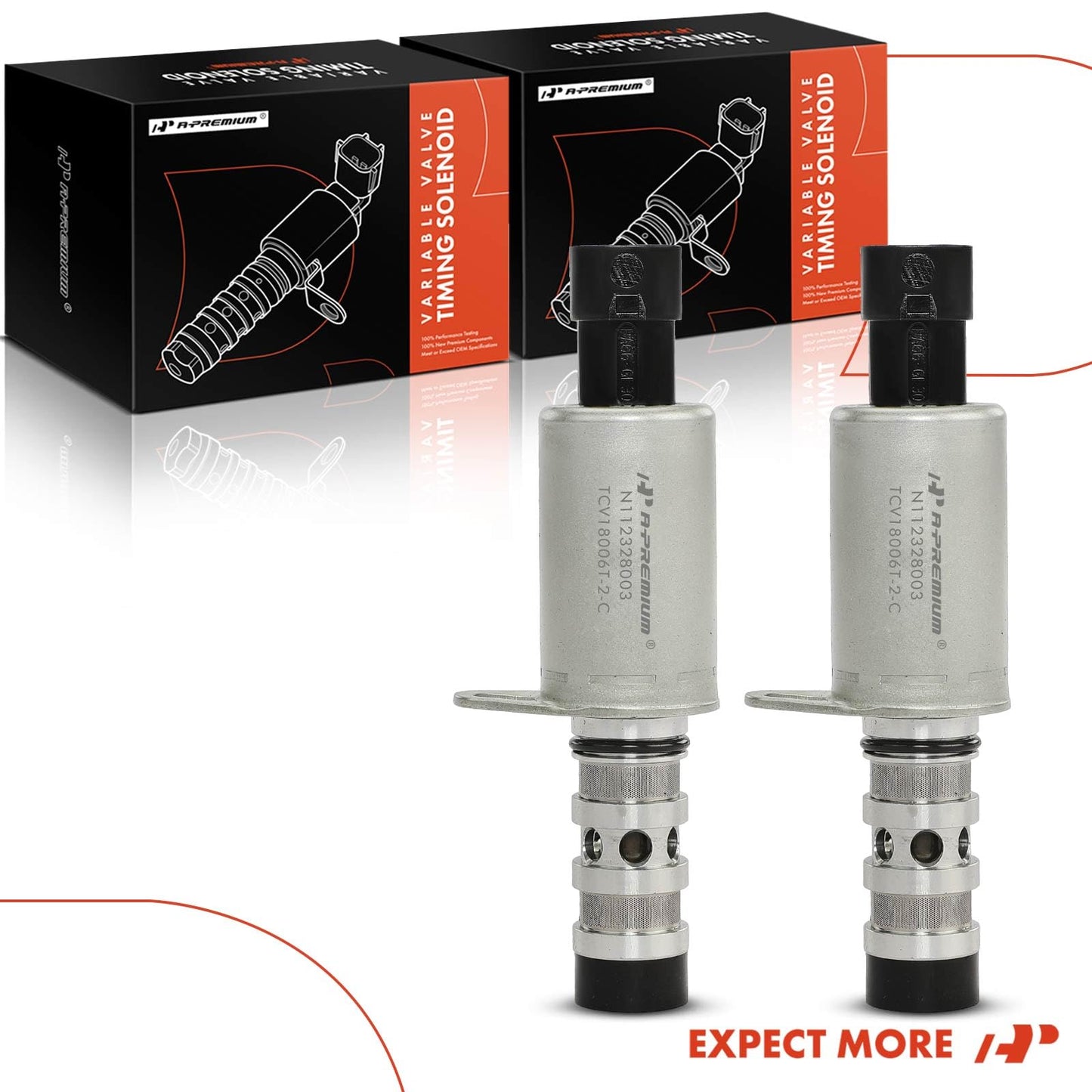 A-Premium 2-PC Intake and Exhaust Engine Variable Valve Timing (VVT) Solenoid Compatible with Chevrolet Cruze 2011-2015, Cruze Limited 2016, Sonic, Trax, Aveo, Aveo5 & Pontiac G3 & Saturn Astra