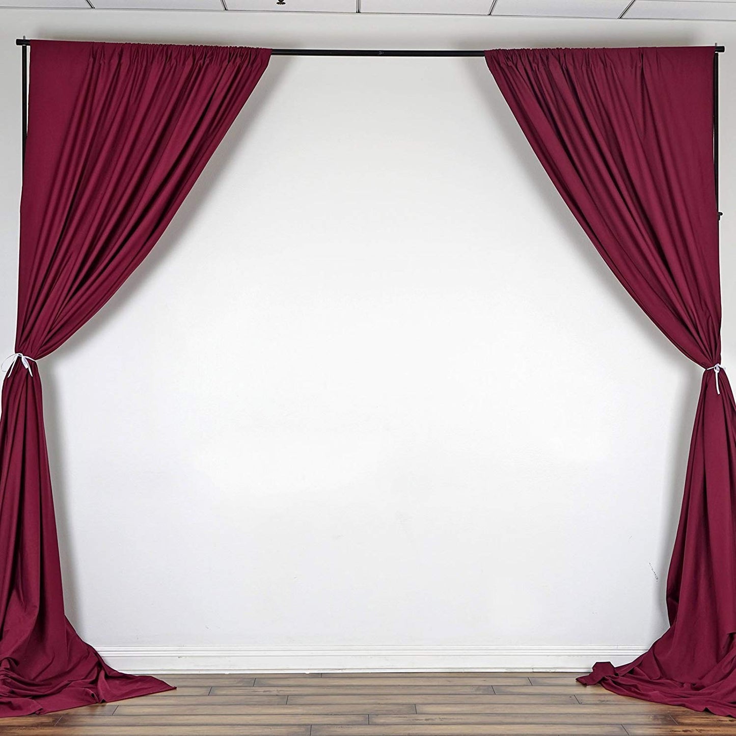 AK Trading CO. 10 feet x 10 feet Polyester Backdrop Drapes Curtains Panels with Rod Pockets - Wedding Ceremony Party Home Window Decorations - Burgundy (DRAPE-5x10-BURGUNDY)
