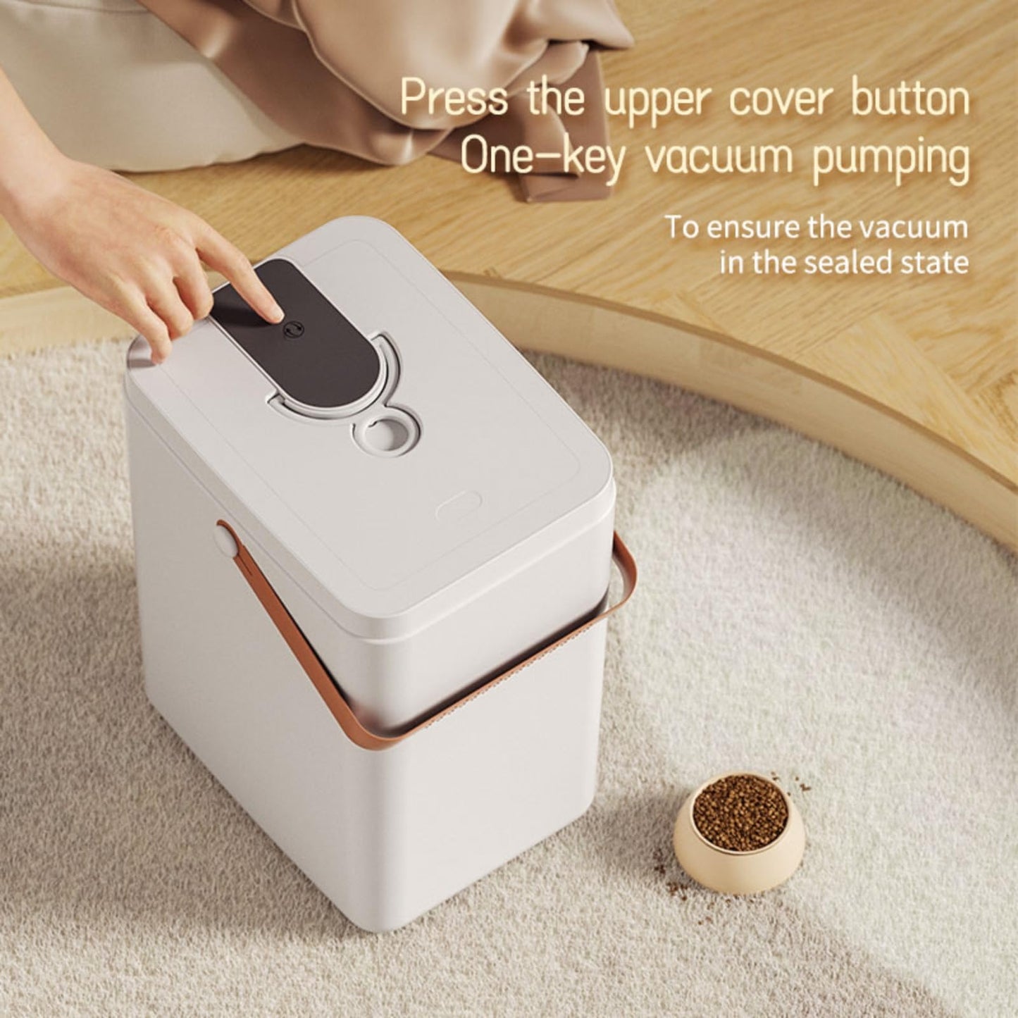 EPWIOR Smart Vacuum Sealed Pet Food Storage Container, Moisture-Proof,Dog Food Storage,Dog Food Storage Container,Food Storage For Dogs,Cat Food Container(White)
