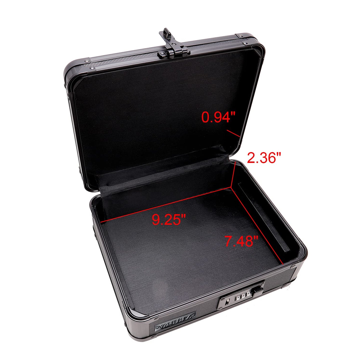 Vaultz Locking Cash Box with Bill and Coin Tray, Combination Lock, 8.5 x 4 x 10 Inches, Tactical Black (VZ00308)