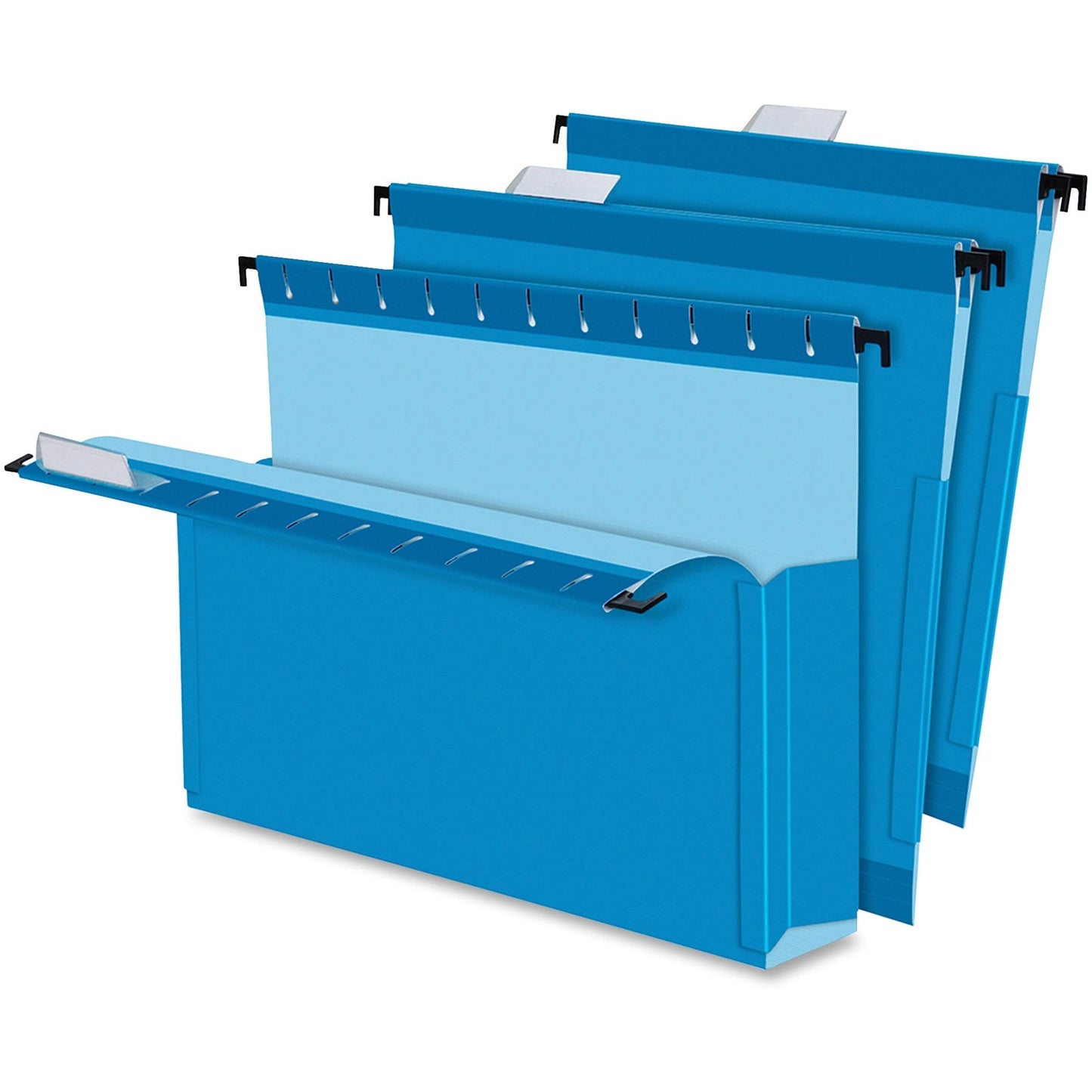 Pendaflex Hanging Folders SureHook Reinforced Extra Capacity, 3-Inch Box File, Letter Size, Blue, Tear-Resistant Sides, Smooth Glide Rods, Holds Up to 600 Sheets, 25 Folders with 20 Tabs per Box
