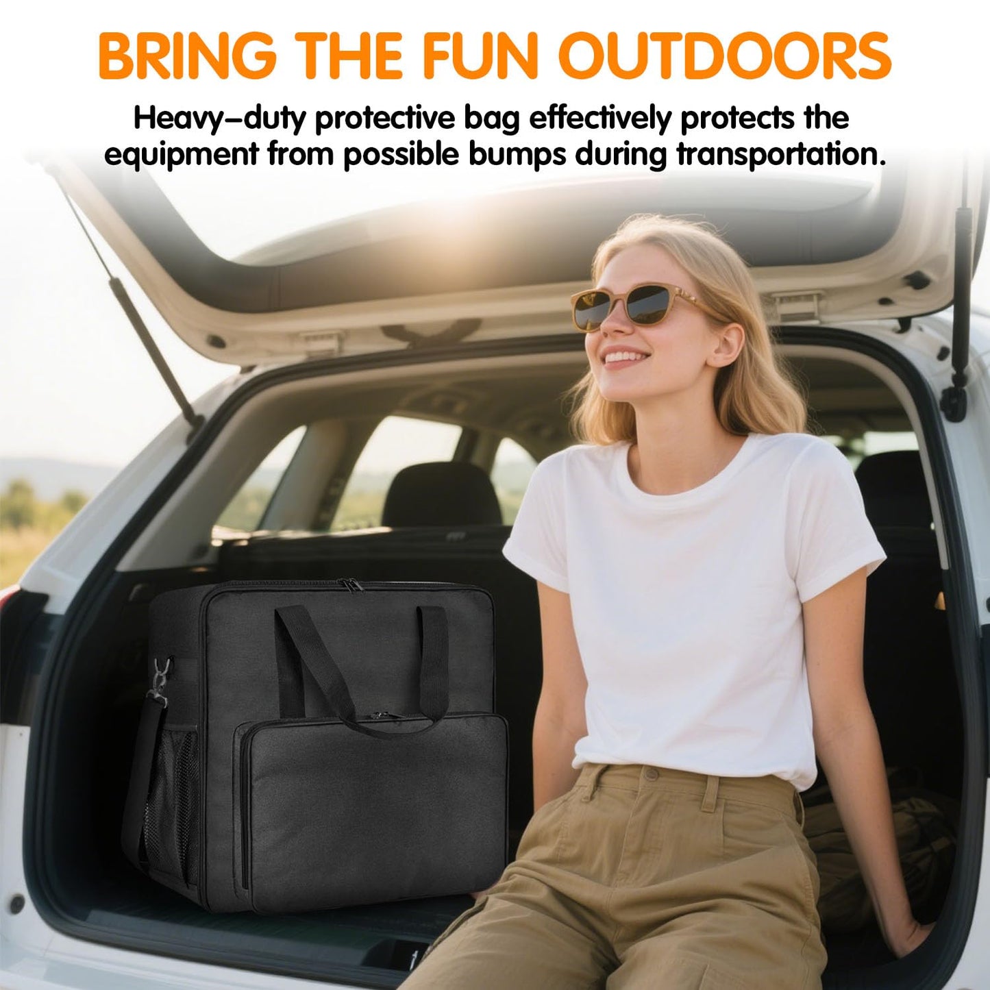 BOHEMIABY 2025Thermal Slushie Machine Carrying Bag, Large Portable Slushie Carrying Case for Ninjaa Fs301 & Fs300, Large Opening Design, Thick Padding, Removable Shoulder Strap, Accessory Bag (Black)