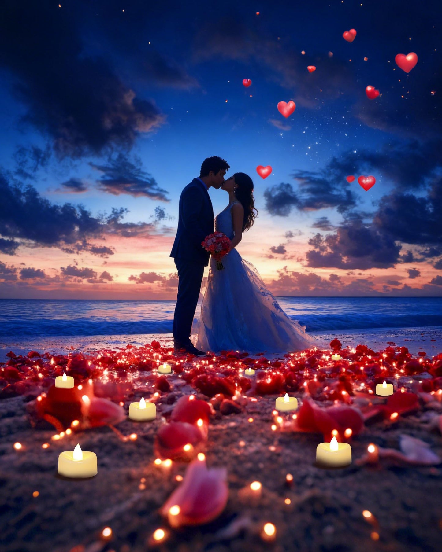 AMAGIC Battery Flameless Warm White Tealight 50 Pack Fake Elecreic Realistic Bright Candles Last 100+ Hours, for Christmas Decoration, Romantic Nights, Table Centerpiece, Diwali