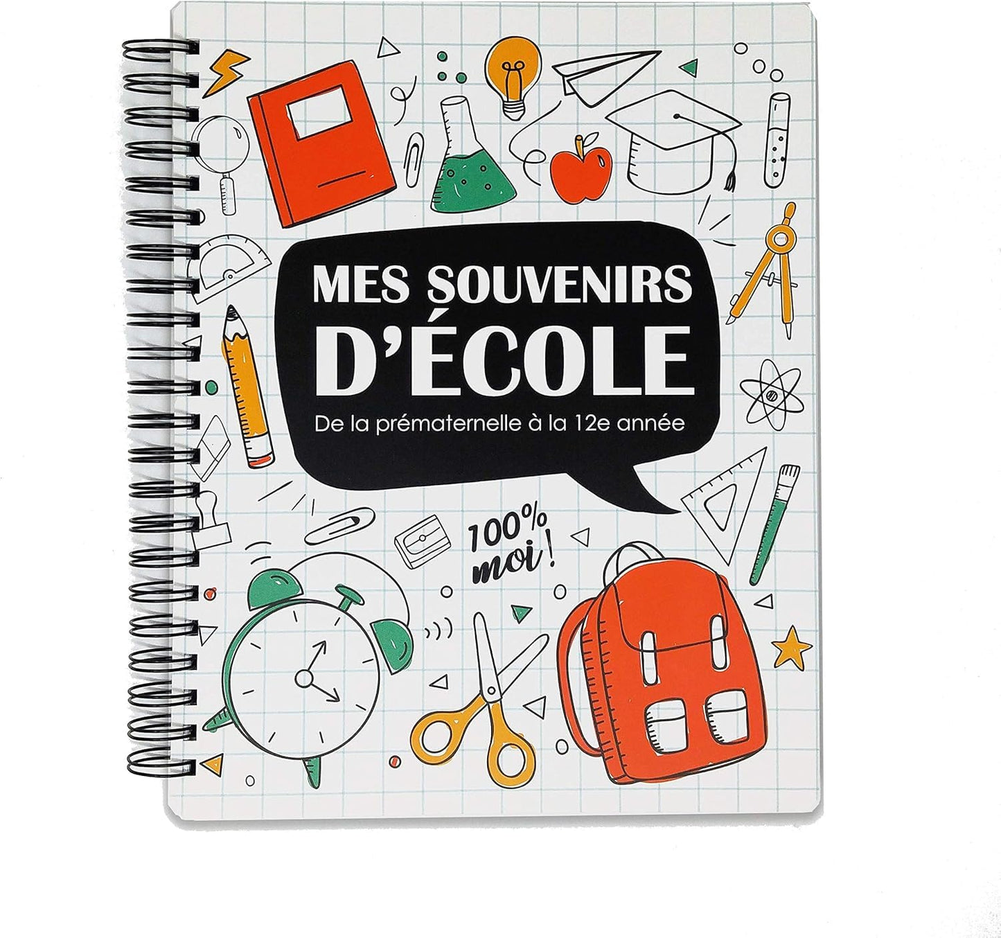POMANGO: Album Scolaire Mes Souvenirs d'École | Cahier Souvenirs de la Maternelle à la 12e Année | Système Scolaire Canadien - 9.5''x12''- Français | Livre d’Activité avec Pochettes à Souvenirs