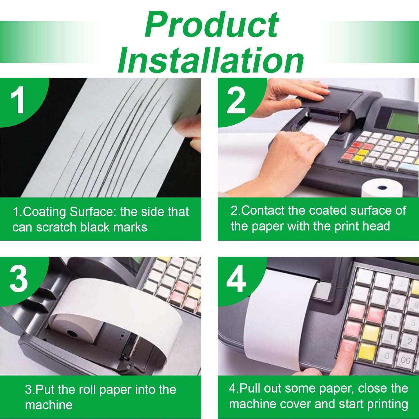 2 1/4" x 85' Thermal Paper, Receipt Paper Rolls, Thermal Cash Register POS Paper fit All POS Cash Registers (50 Rolls)