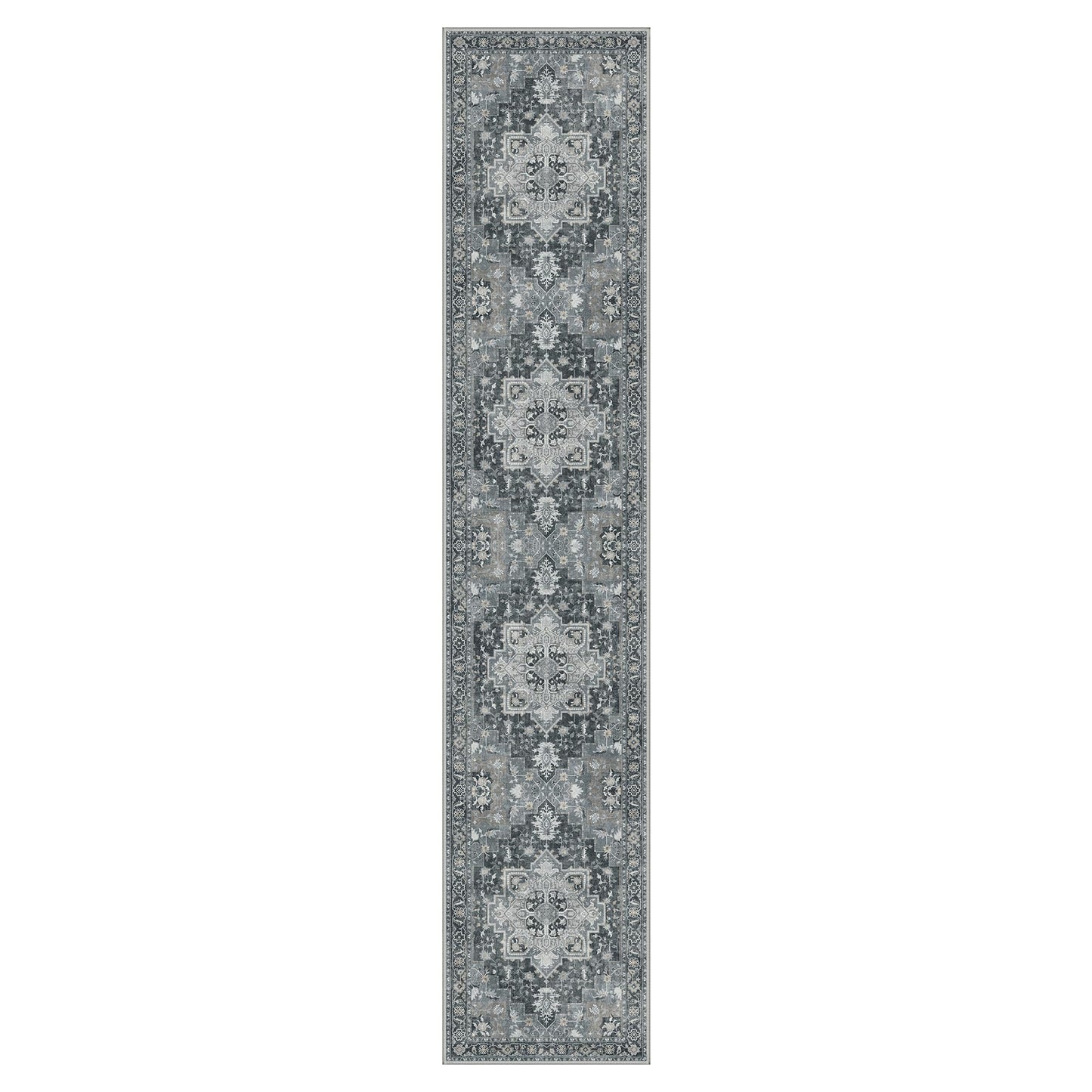 GENIMO Area Runner Rugs 2x10 for Living Room, Non-Slip Machine Washable Rug for Hallway Kitchen, Low Pile Print Rug for Bedroom Dining Room Home Office