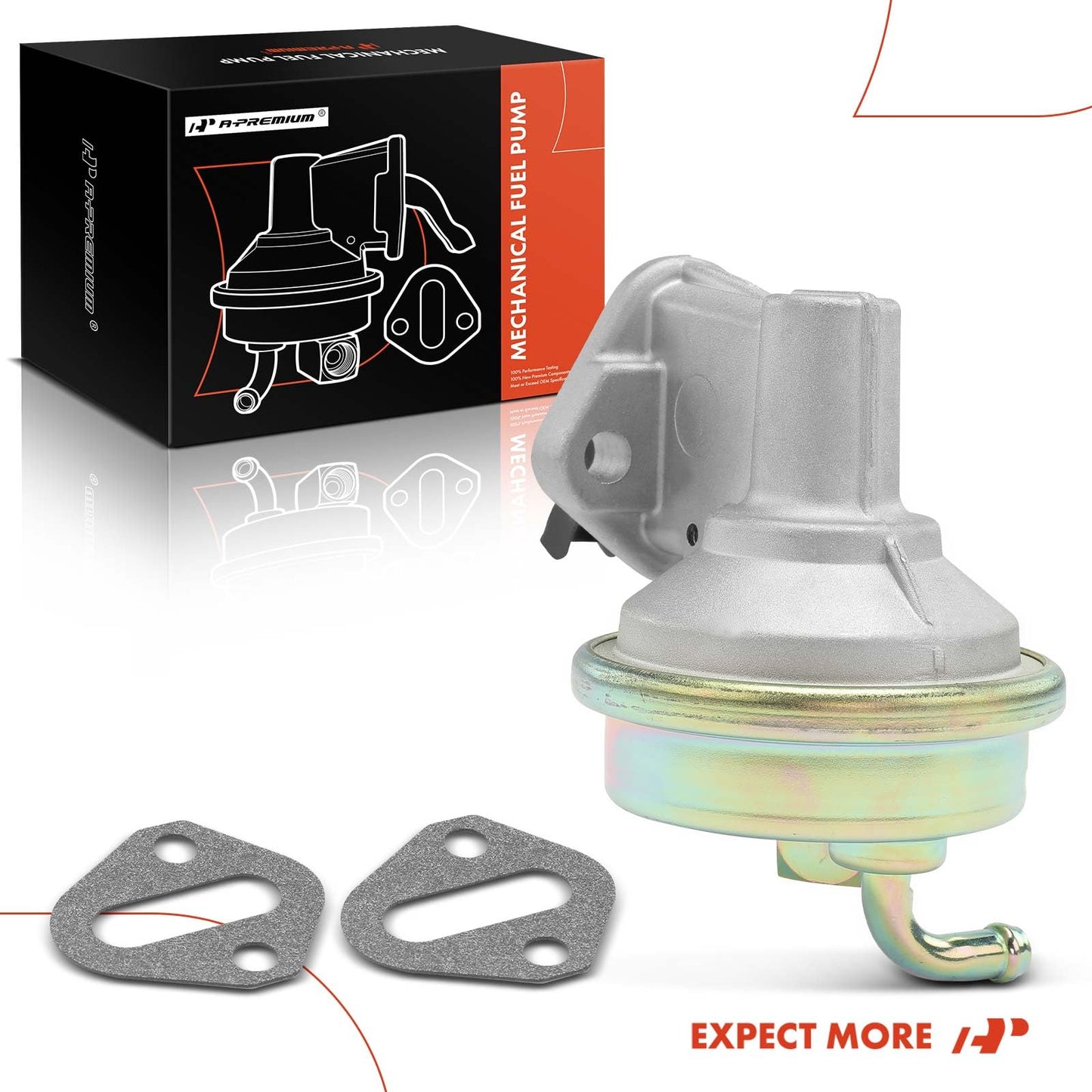 A-Premium Mechanical Fuel Pump with Gasket Compatible with Chevy, GMC, Pontiac, Buick & Oldsmobile Models - 350, 327, 383, Blazer, Camaro, Malibu, Monte Carlo, Jimmy, C1500, Century, Regal, Grand Am