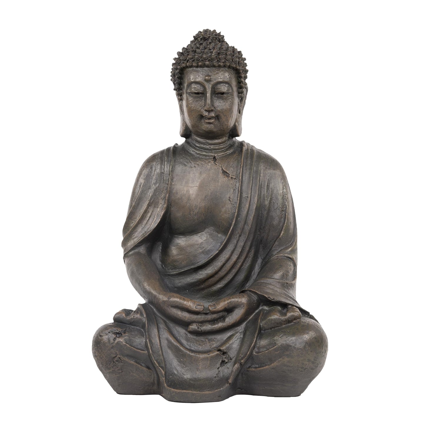 Alpine Corporation 15" Tall Indoor/Outdoor Meditating Buddha Statuary Décor