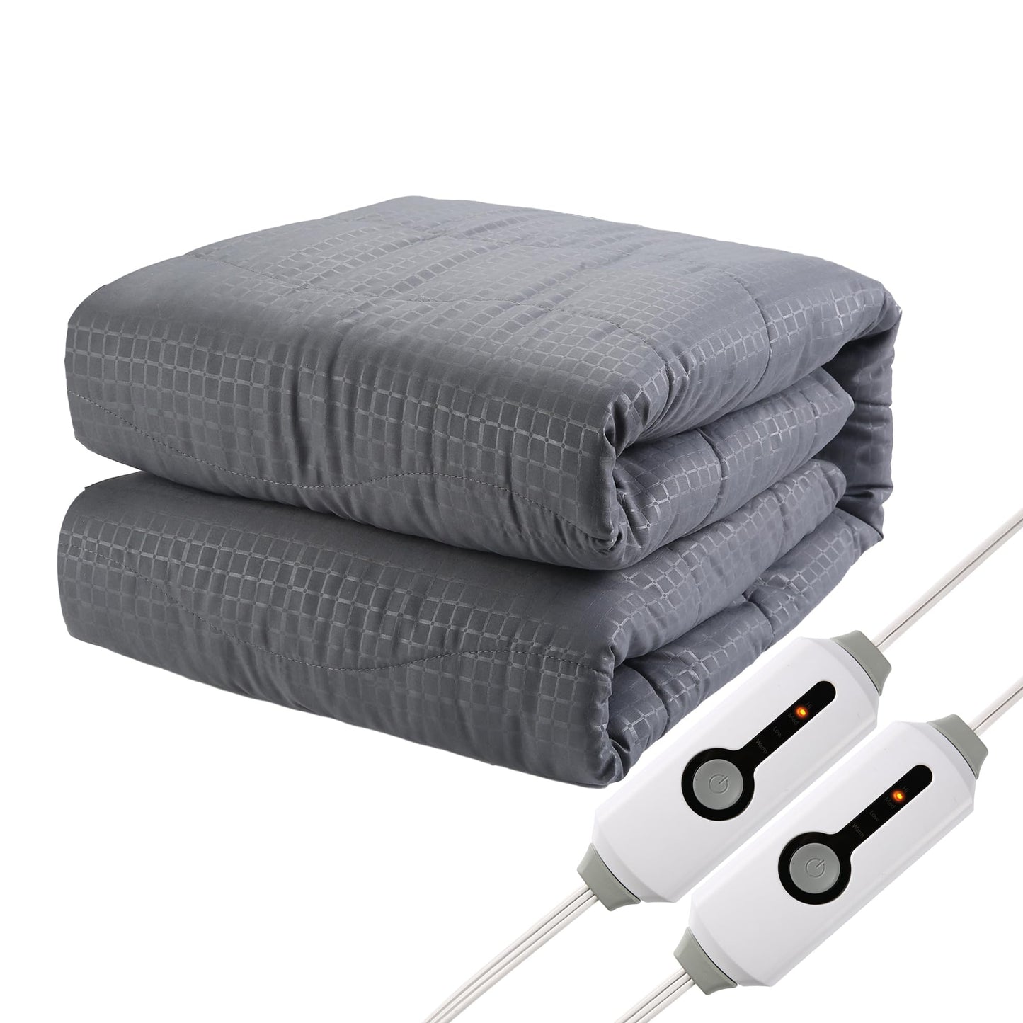 ETL Certified Queen Electric Mattress Pad 60"x80", Fast Heating,Uniform Temp, All Night Overheat Protection, 4 Heat Modes, 10H Auto Off, Deep Pocket, Soft Brushed Fabric, Washable,Gray