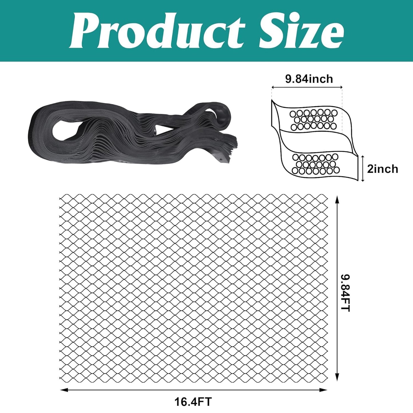 16.4 x 9.8 Ft 160 Sq ft Gravel Ground Grid - 2In Thick Geo Grid Driveway Stabilization Grids System for Garden Landscaping Parking Lots Slope Driveways Slope