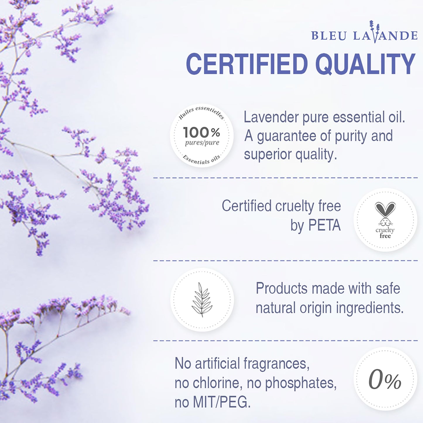 Bleu Lavande Linen Water – Fabric refresher – Made in Canada with True Lavender Essential Oil (1L Refill), transparent