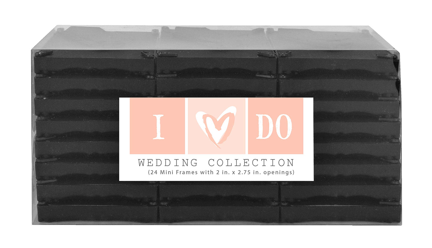 MCS Wedding Photo Frame/Placecard Holder, 69039, 24-Pack, Black