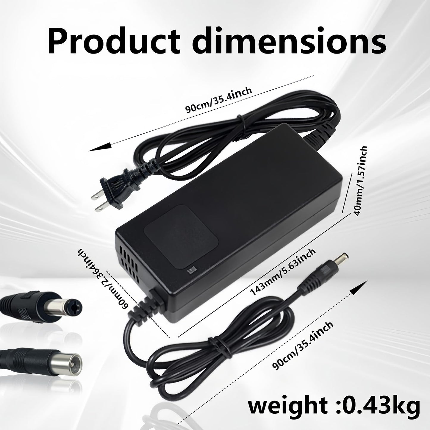 54.6V 2A Battery Charger 48V Charger Power Supply Adapter for 48v Li-ion Battery Pack, HD Display of Current Charging Voltage, Multiple Security Protection and Smart Shut-Off Charging