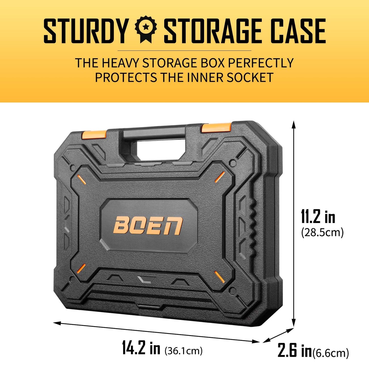 3/8" Drive Impact Socket Set, 59-Piece Standard SAE (5/16 to 3/4 inch) and Metric (6-22mm), Include 9-Piece E-Torx Socket Set (E5-E16) 丨Ratchet Handle, Extension Bar, Universal Joint, Adapter