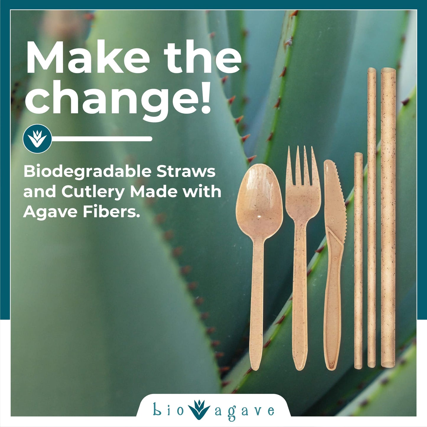 BIO AGAVE - 3600 Pack Biodegradable 5.9" Cocktail Straws Made from Agave Fibers. | Plant Based Eco Friendly Products | Drinking Straws | Reusable Straws