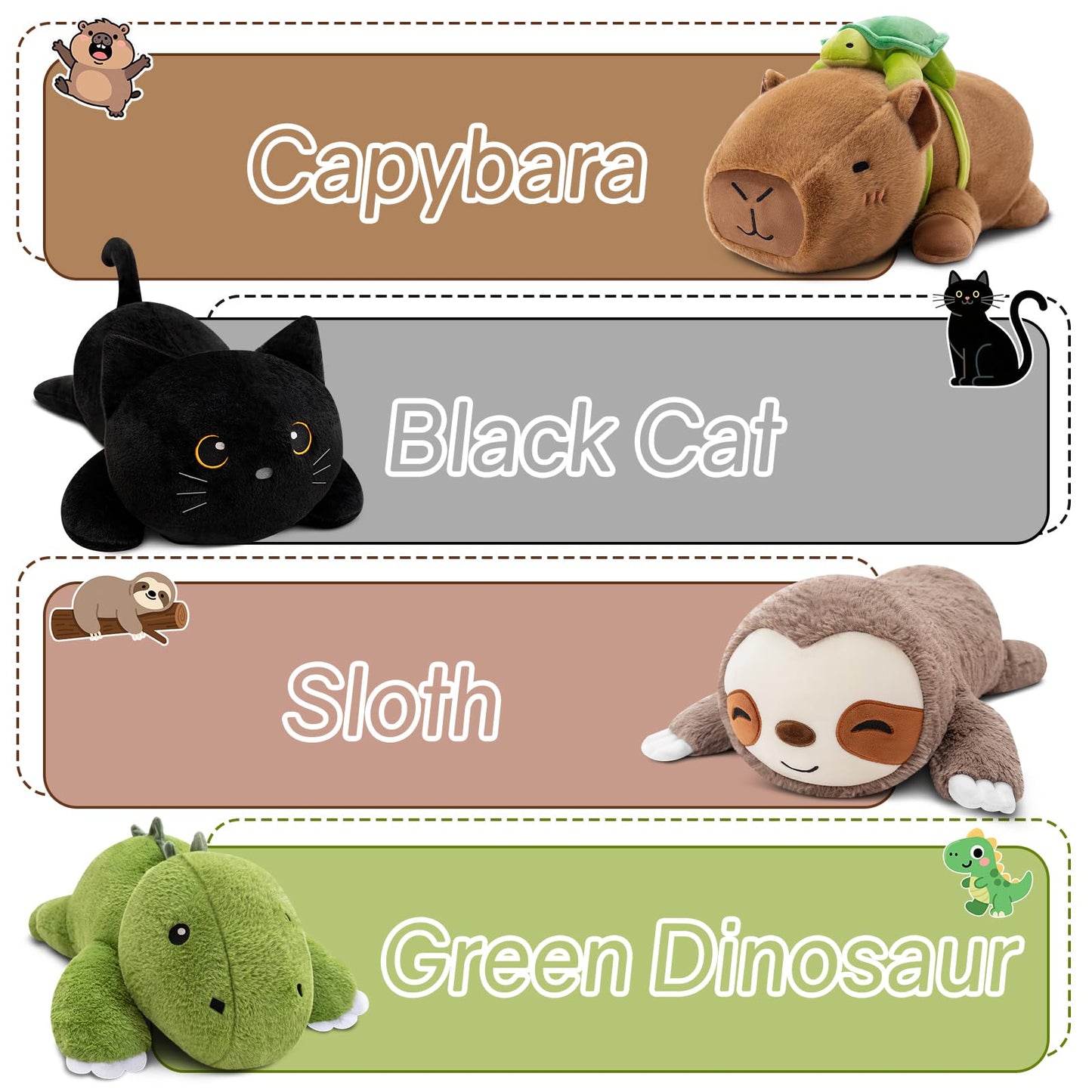 SQEQE Weighted Capybara Plush, Soft Weighted Stuffed Animals Pillow, Cute Plushie Toy for Kids Adults (13.8 Inch/1.6 Lbs)