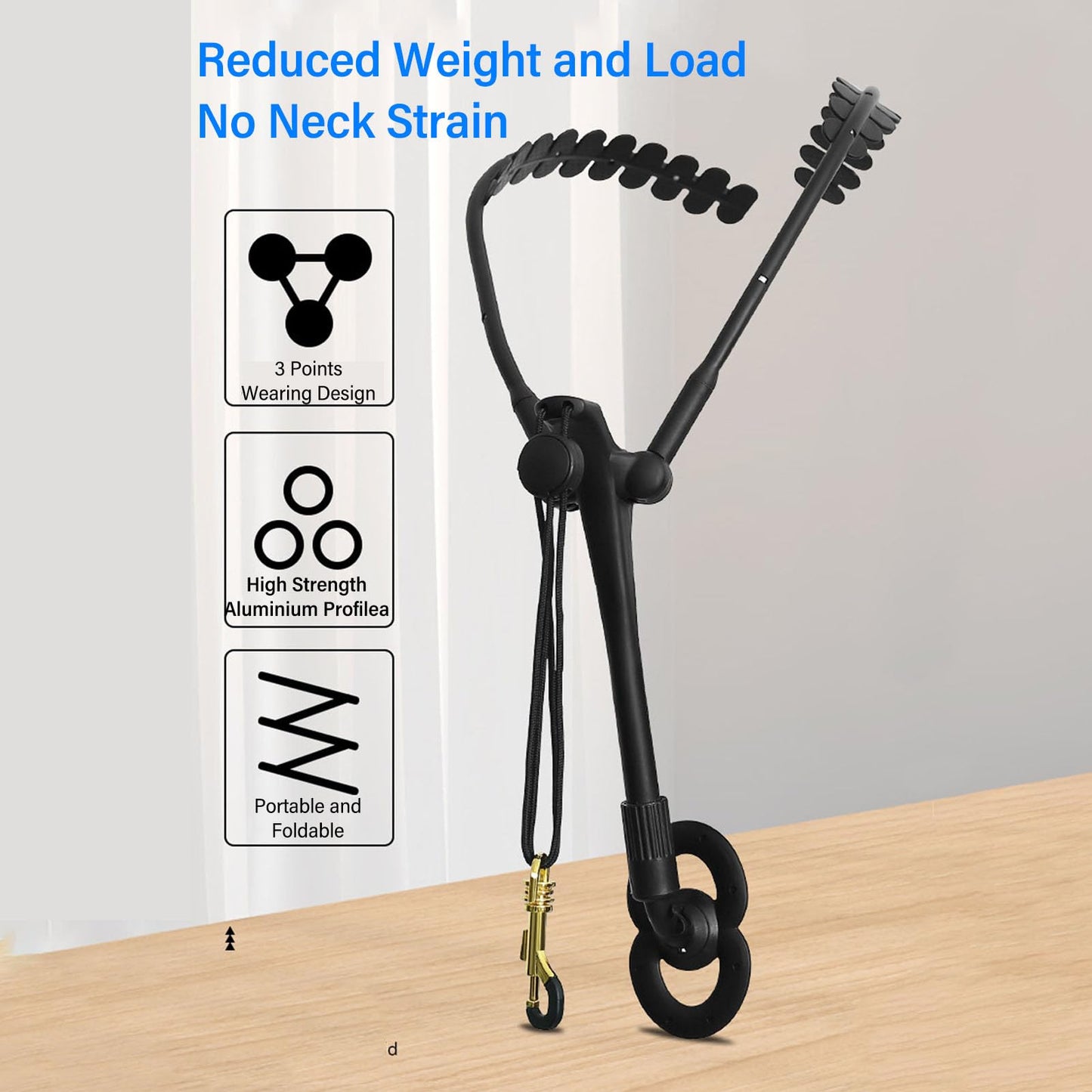 Saxophone Strap Double Shoulder Adjustable with Neck Support and 360 Degree Swivel Metal Hook for Alto Tenor Sax Wind Instrument Accessories