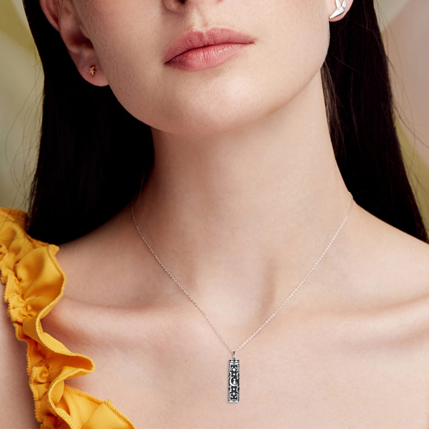 Cat Urn Necklace for Ashes Sterling Silver Pet Cremation Memorial Keepsake Jewelry for Ashes for Women Girls