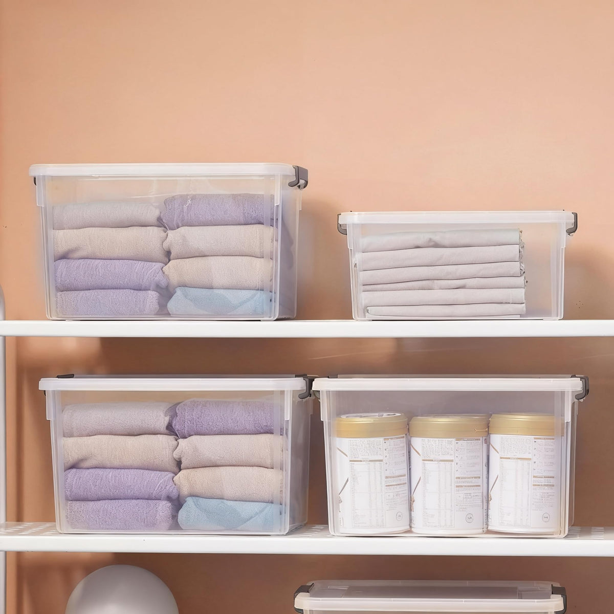 Citylife 17 QT Plastic Storage Bins with Latching Lids Stackable Storage Containers for Organizing Large Clear Storage Box for Garage, Closet, Kitchen, 2 Packs
