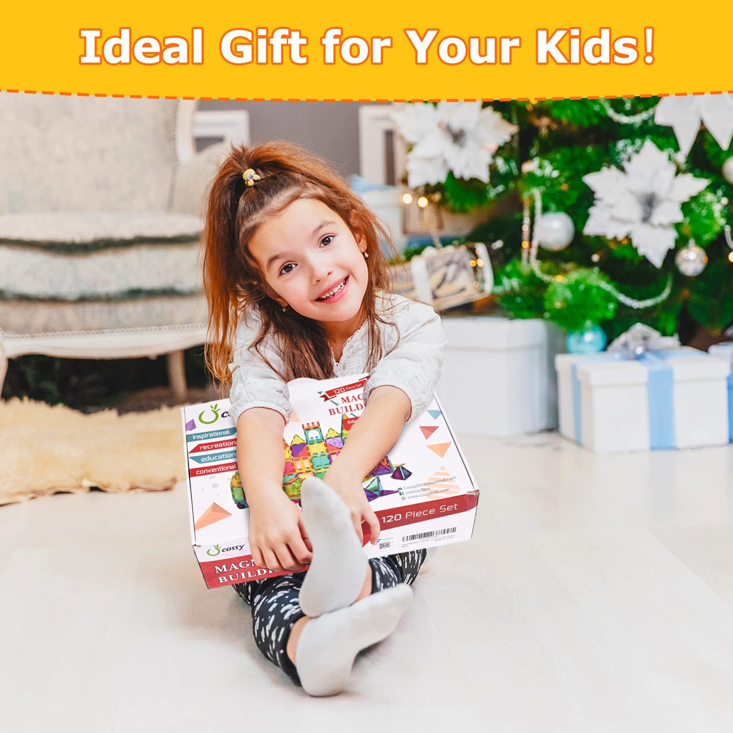 cossy 120Pcs Magnetic Tiles Magnetic 3D Building Blocks Set Educational Construction Toys for 3+ Year Kids with Stronger Magnets, Educational, Recreational, Conventional