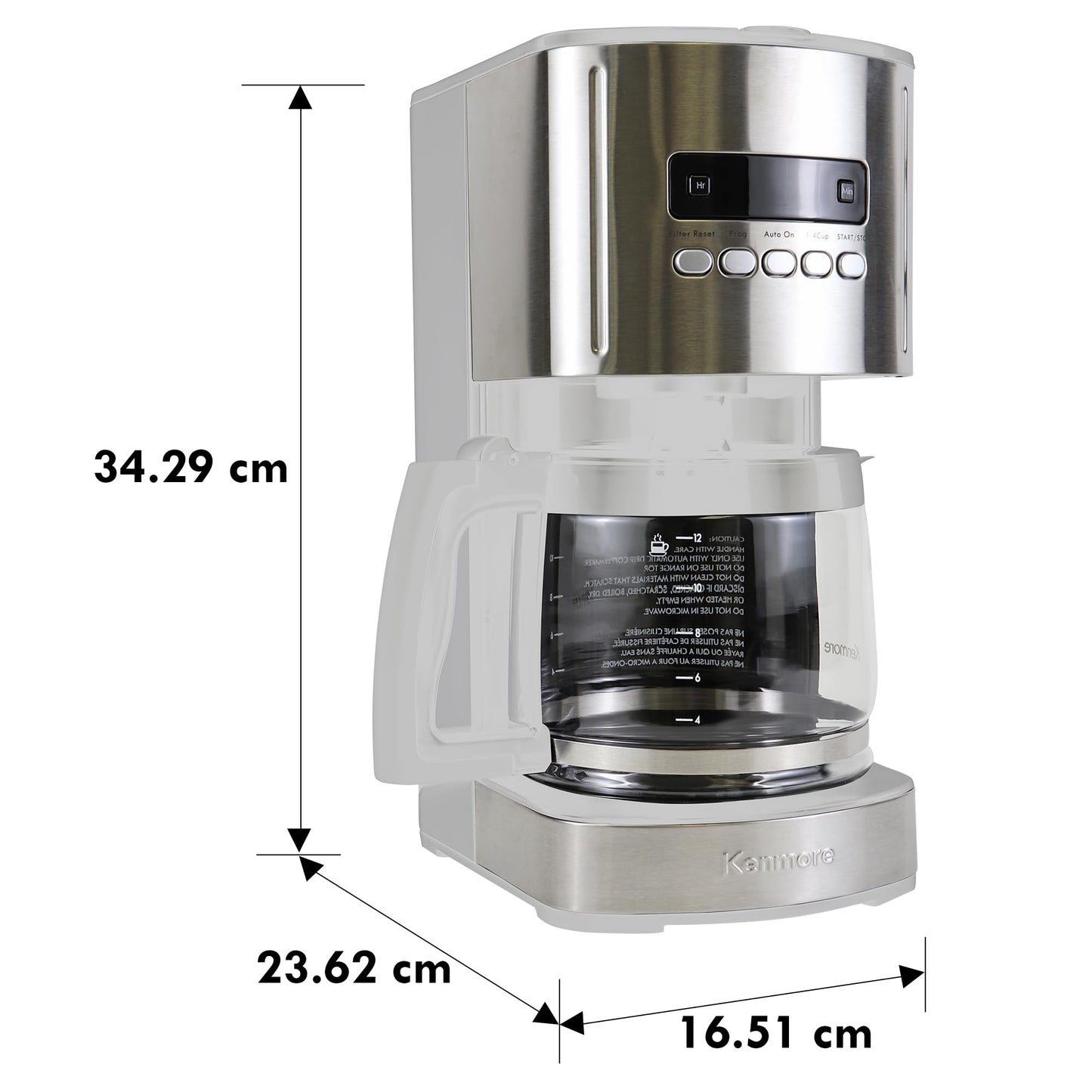 Kenmore Drip Coffee Maker - 12 Cup Programmable Cafe Machine With Glass Pot, Regular & Bold Brew, Auto Shut Off Large Water Reservoir, Reusable Filter, Kitchen Appliances For Cafeteria Barista