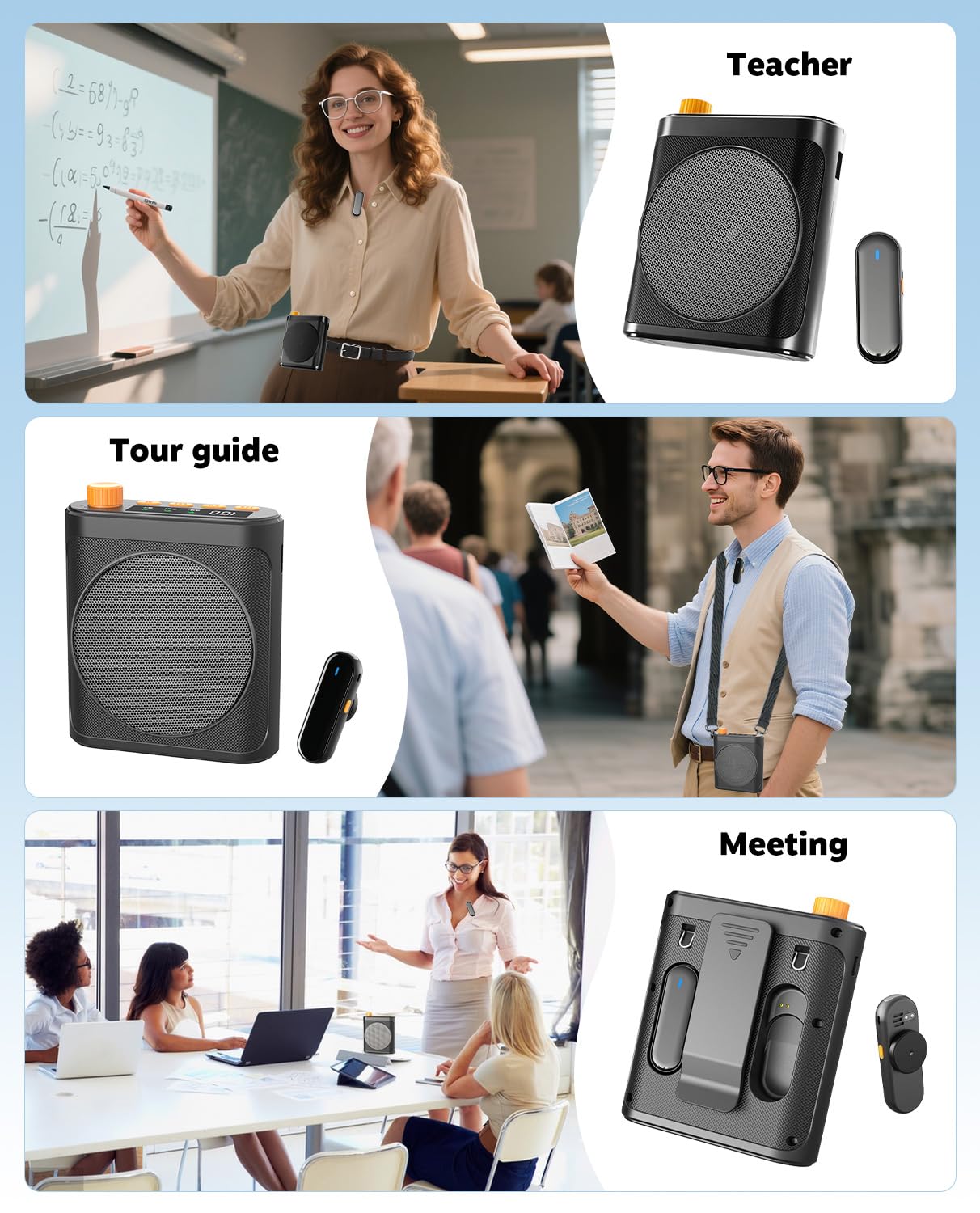 Tearstone Voice Amplifier for Teachers with Wireless Magnetic Lavalier Microphone, Bluetooth Portable Rechargeable Speaker, 2 Mics for Classroom, Meetings, Speeches, Outdoor (Black)
