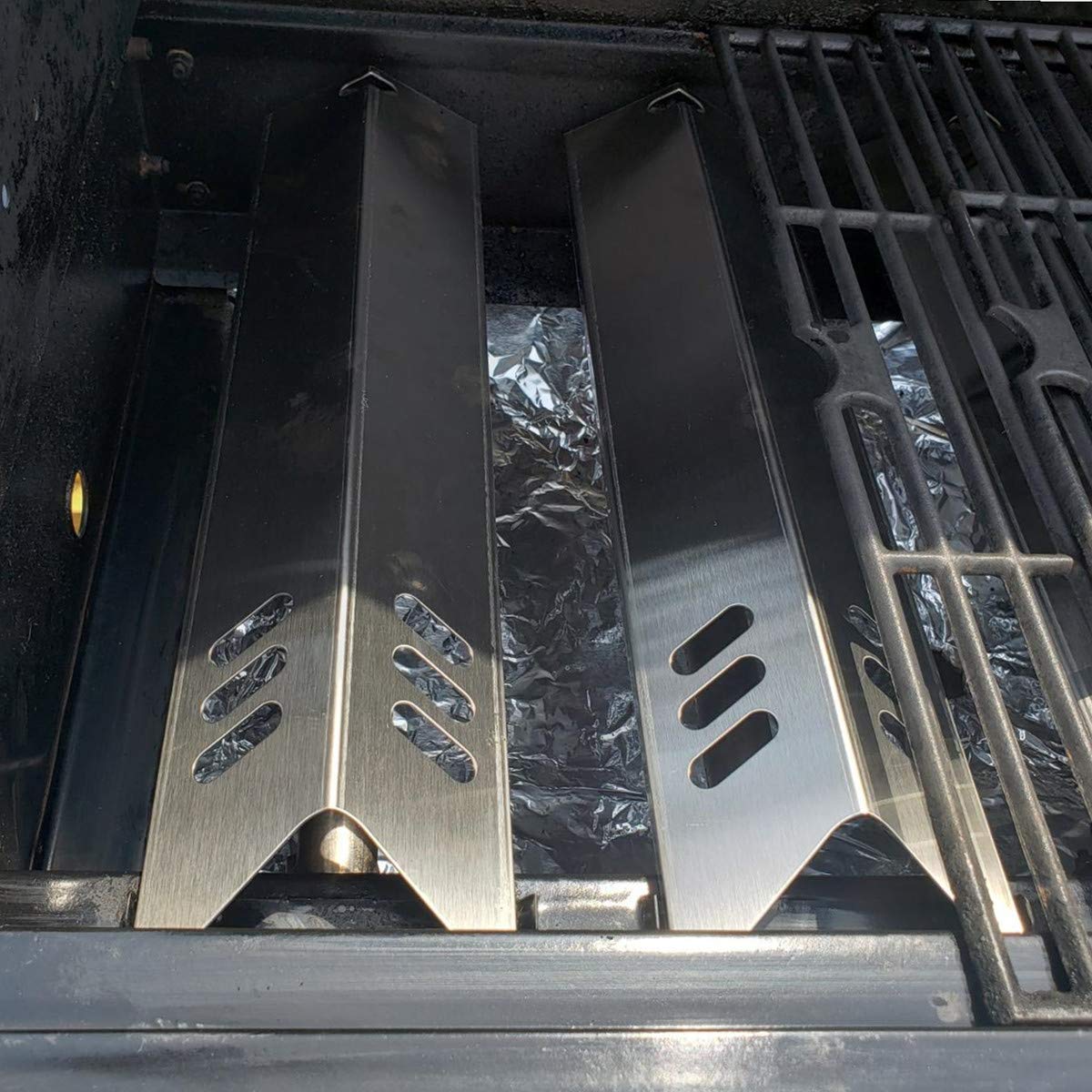 SHINESTAR Grill Heat Plates Replacement Parts for Dyna-Glo, Backyard & Uniflame Grill, DGF510SBP, DGF493BNP, BY15-101-001-02, BY13-101-001-13, Stainless Steel, 15" x 3-13/16", 5-Pack