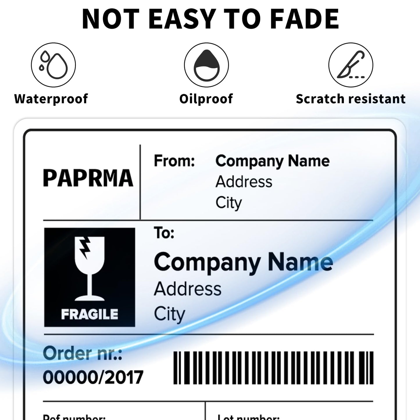 PAPRMA 4000 Direct Thermal Labels - 16 Rolls of 4' x 6' Thermal Printer Paper - 250 Labels Per Roll - Zebra Rollo Compatible