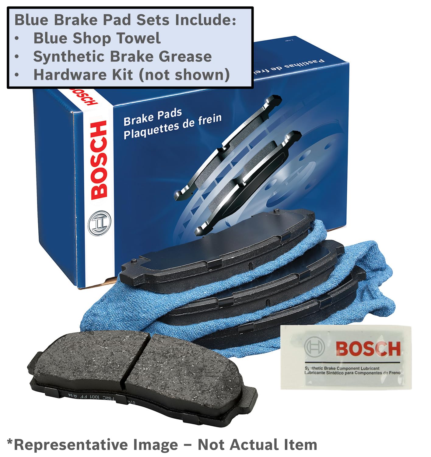 Bosch Blue BE2076H Ceramic Disc Brake Pad Set with Hardware - Front