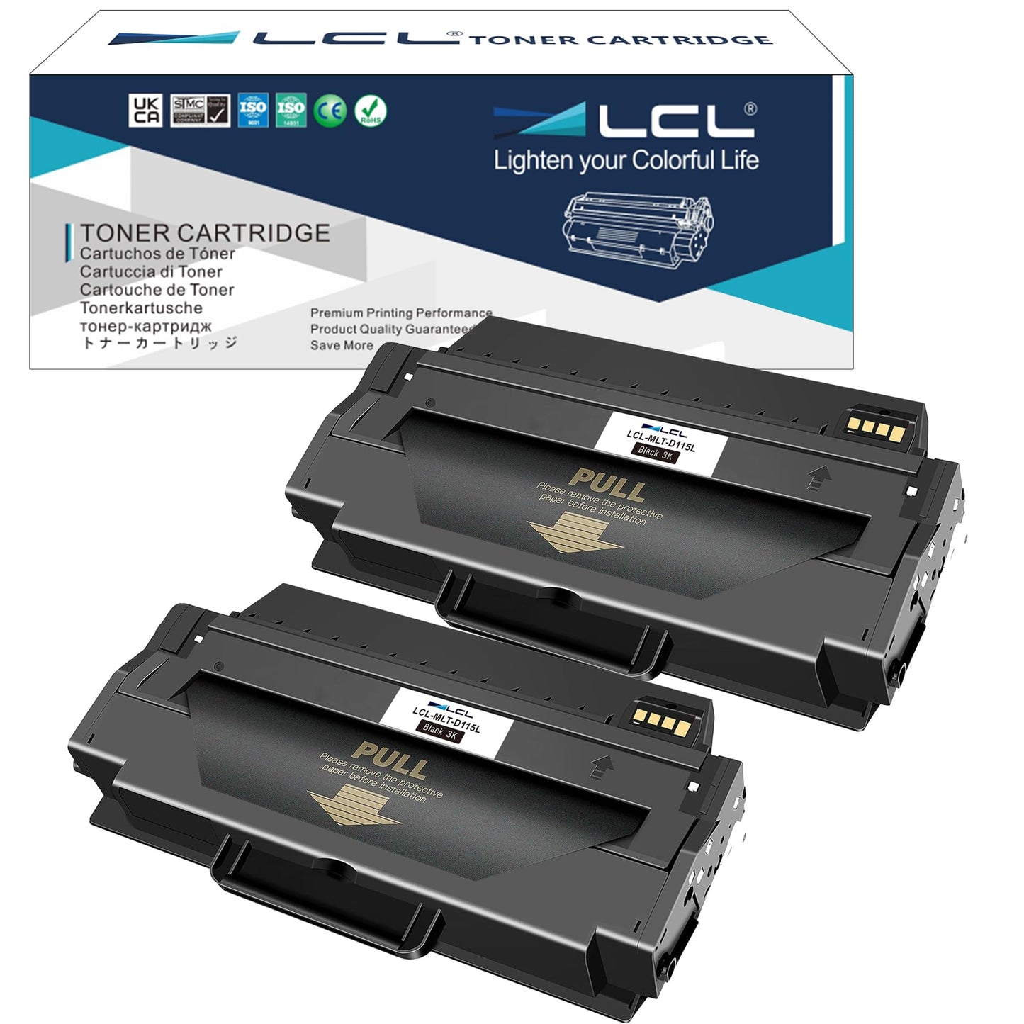 LCL Compatible Toner Cartridge for Samsung MLT-D115L (2-Pack,Black) for Samsung SL-M2620 SL-2820 SL-M2670 SL-2870 SL-M2880FW SL-M2830DW SL-2620ND SL-M2670FN SL-M2670N SL-M2870FW