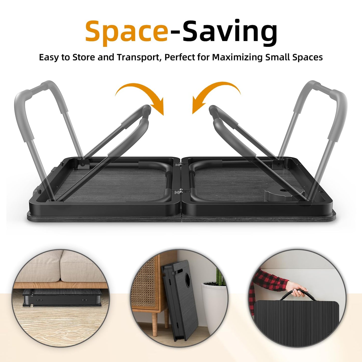 Portable Foldable Laptop Desk for Bed and Couch, Adjustable Lap Desk with Cup Holder and Phone Holder, Ideal for Working, Reading, Writing, and Breakfast -NEW-006