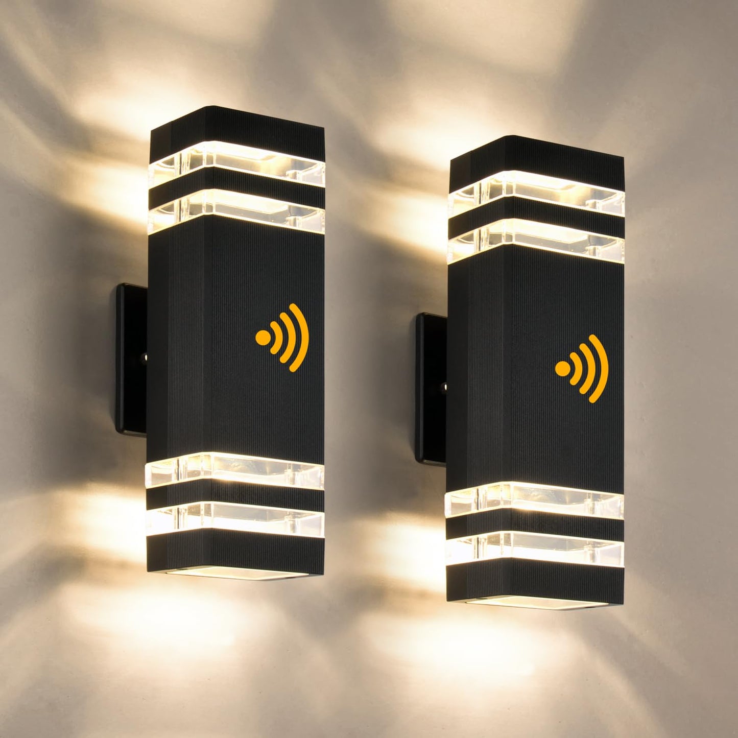 Iluminpro Dusk to Dawn Up and Down Lights Outdoor Wall Sconces, Body in Aluminum Waterproof Outdoor Wall Light, Outdoor Wall Lamps, 3000K 10W with Certificate ETL (Dusk to Dawn, 2 Pack)