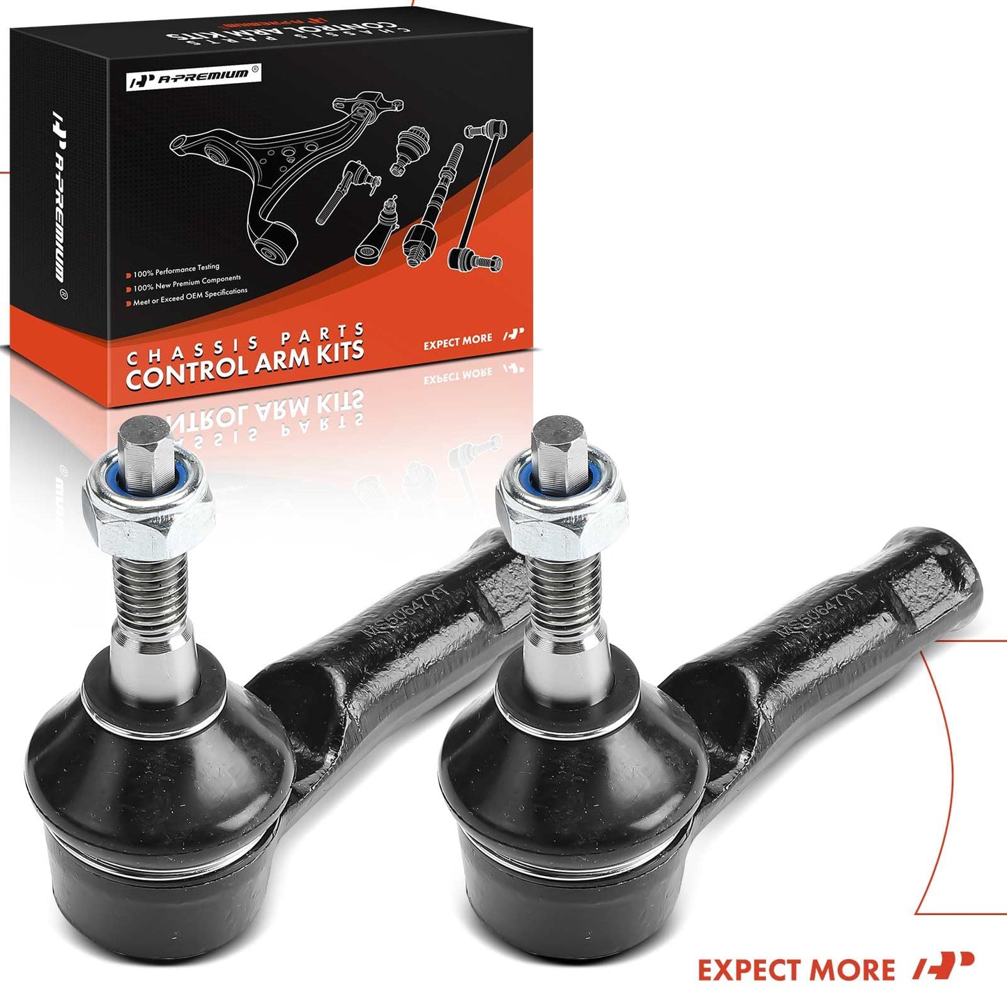 A-Premium 2 x Front Outer Tie Rod Ends, Compatible with Buick Encore 2013-2022 & Chevrolet Trax 2013-2022