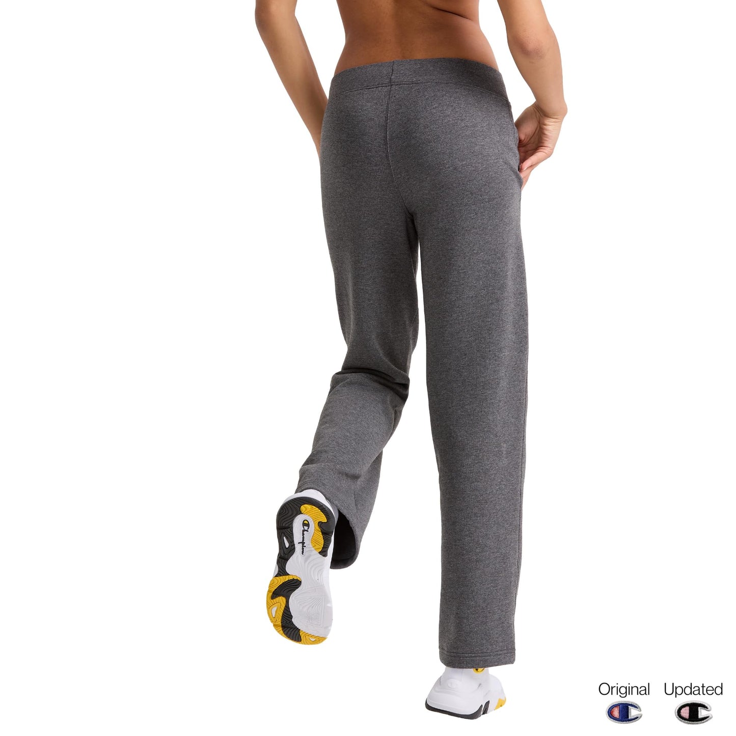 Champion Women's Fleece Open Bottom Pant, Granite Heather, Small