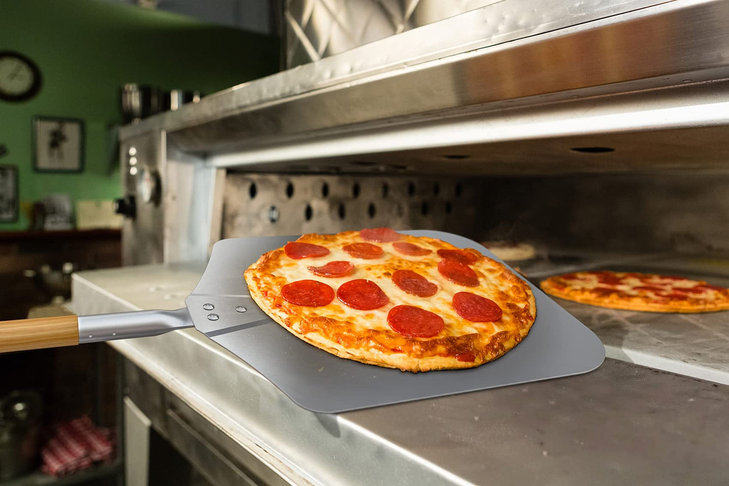 Onlyfire Large Aluminum Pizza Peel, with Wooden Handle, 12" x 14" for Baking Handmade Pizza, 28" Overall, for Any Outdoor Or Indoor Pizza Grill Oven